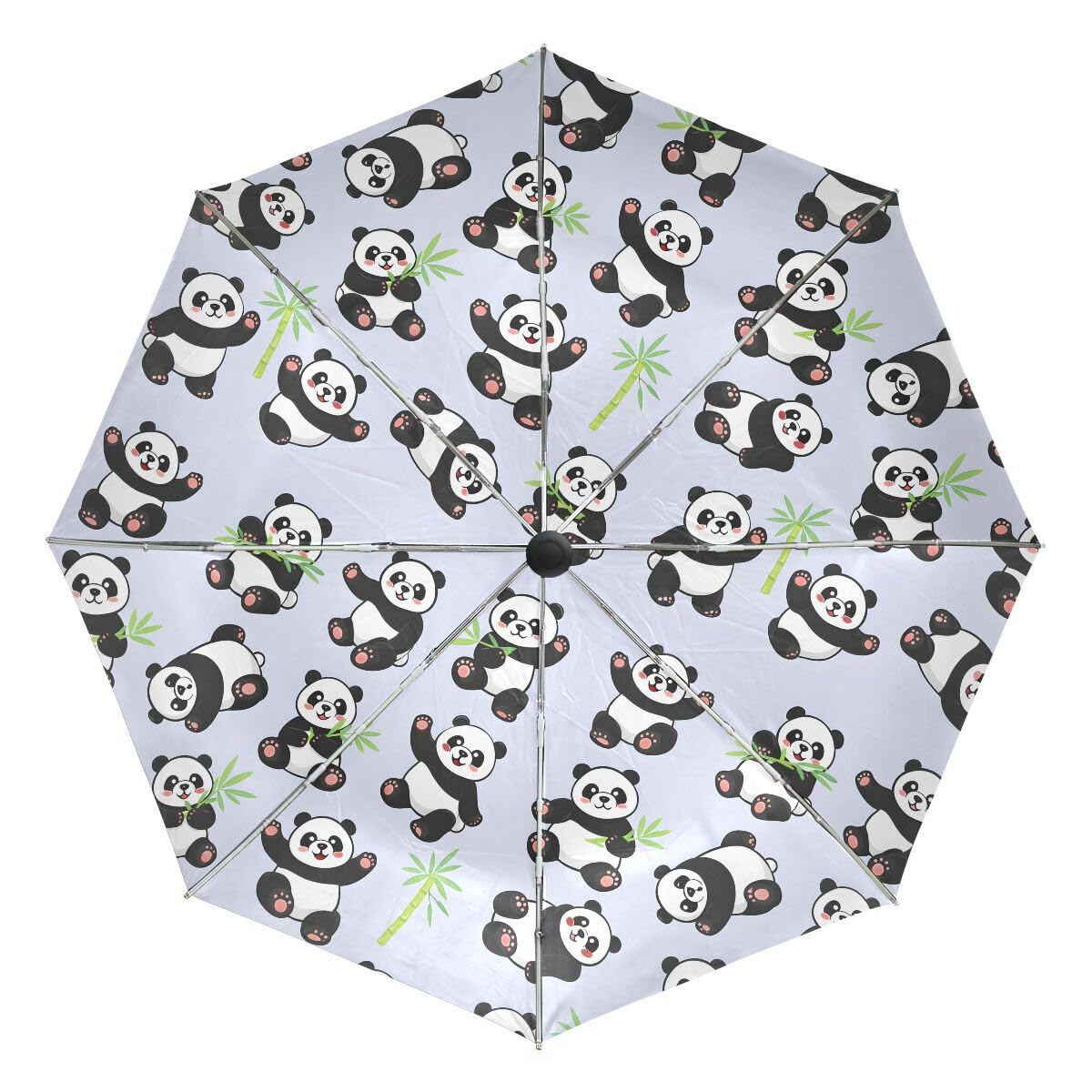Outer Black Umbrella Cute Cartoon Panda Expression Print UV Anti Lightweight Parasol Elegant Reverse 3 folding Drop Sturdy Umbrella Special Gifts for Business & Personal-image-29
