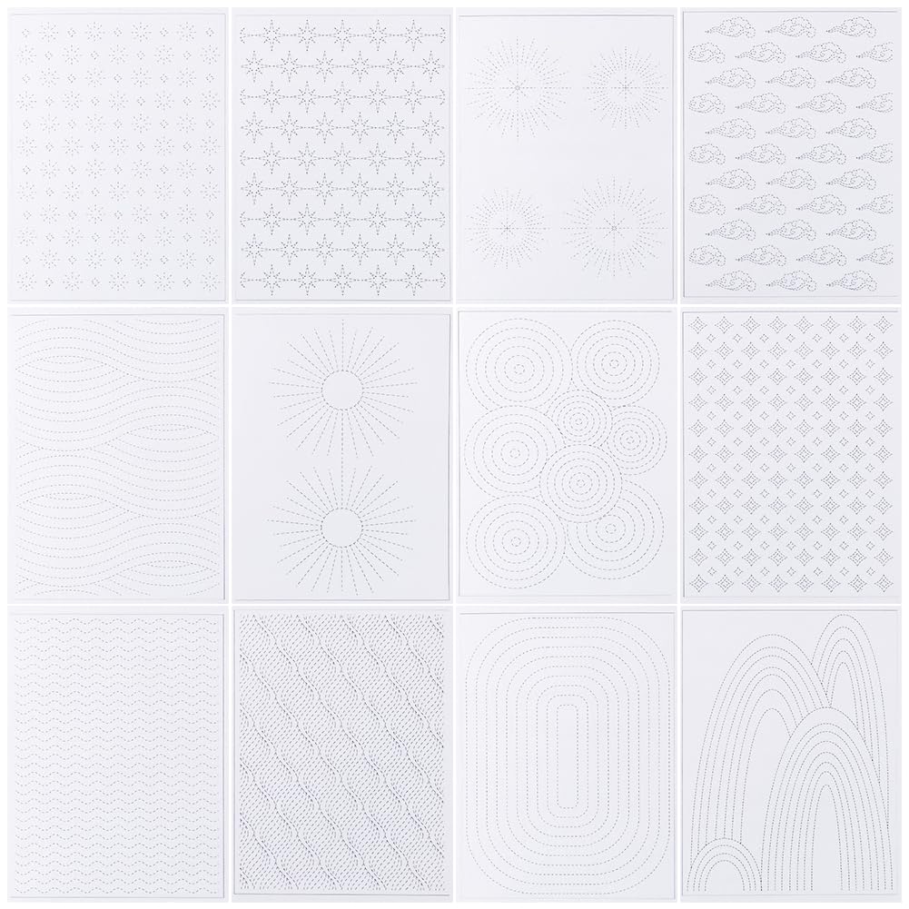 Stabilisateurs de couture solubles pour transférer 12 motifs paysage