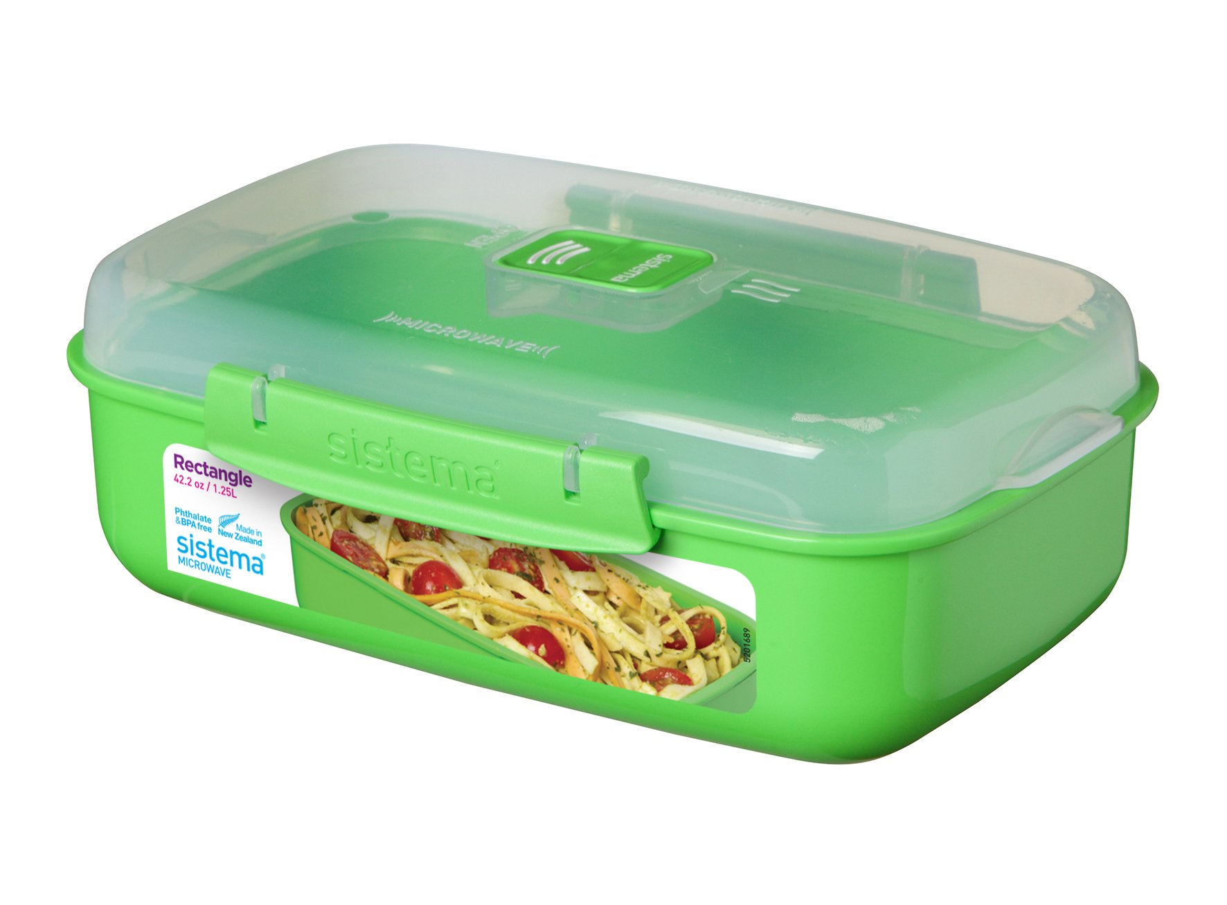 Sistema 6er Mikrowellen-Box, Spülmaschinenfest, 1,25 Liter - Bunt, 23,3 x 14,8 x 7,9 cm