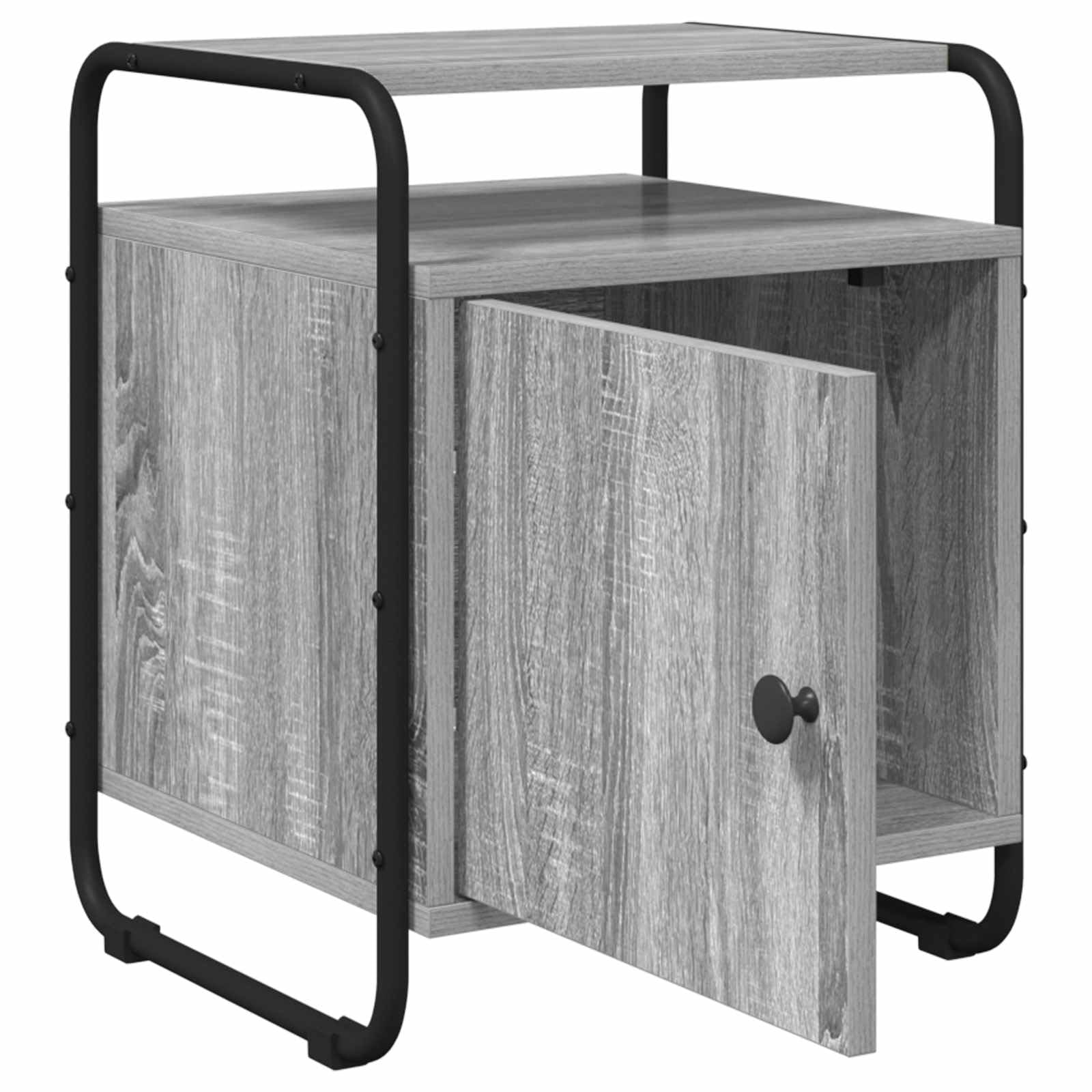 Comodino grigio Sonoma, in legno, 40 x 39,5 x 50 cm
