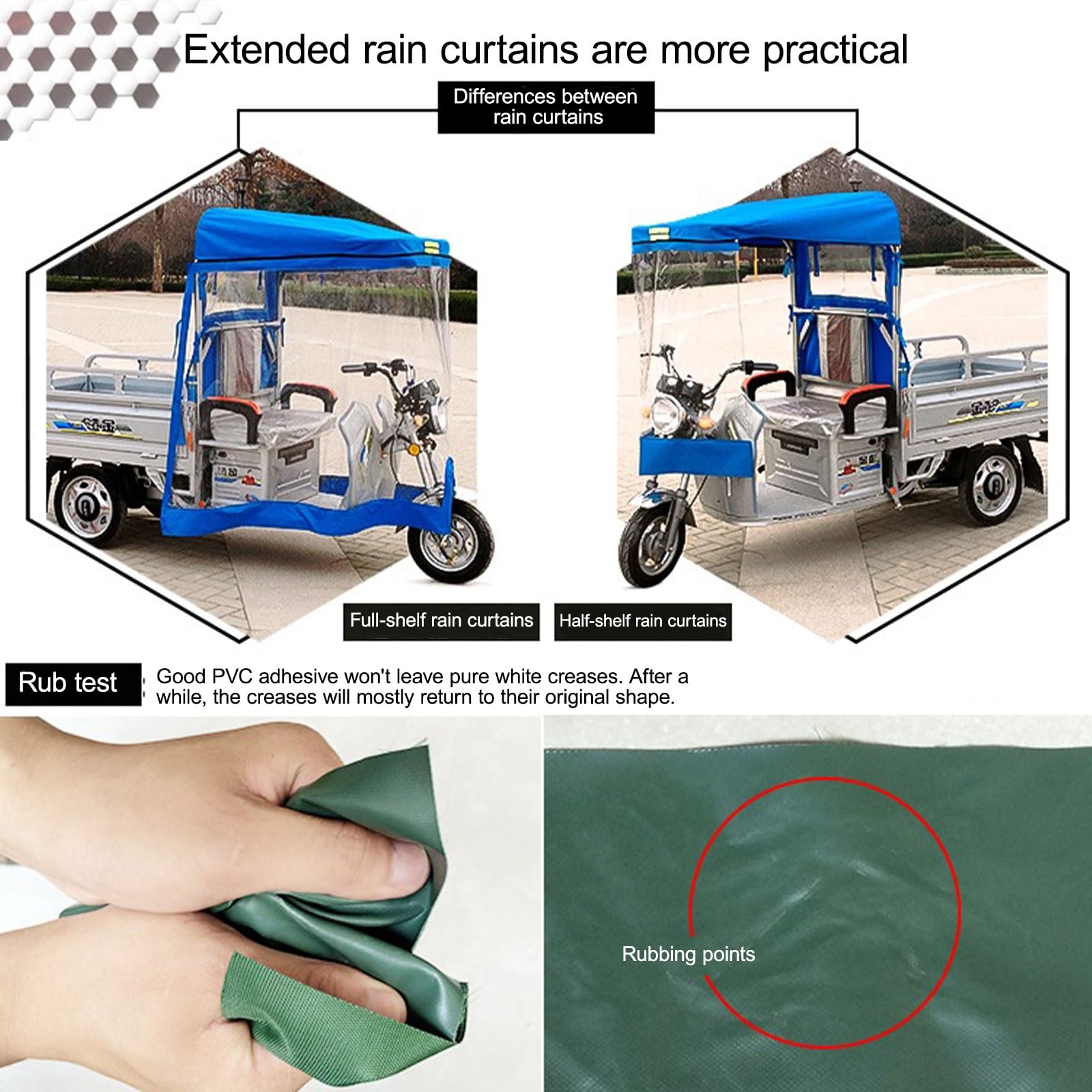 Trike Copertura per Moto con Cerniera per Antenna – Universale di Grandi Dimensioni Protezione per Tricicli e Tricicli Elettrici Adulti