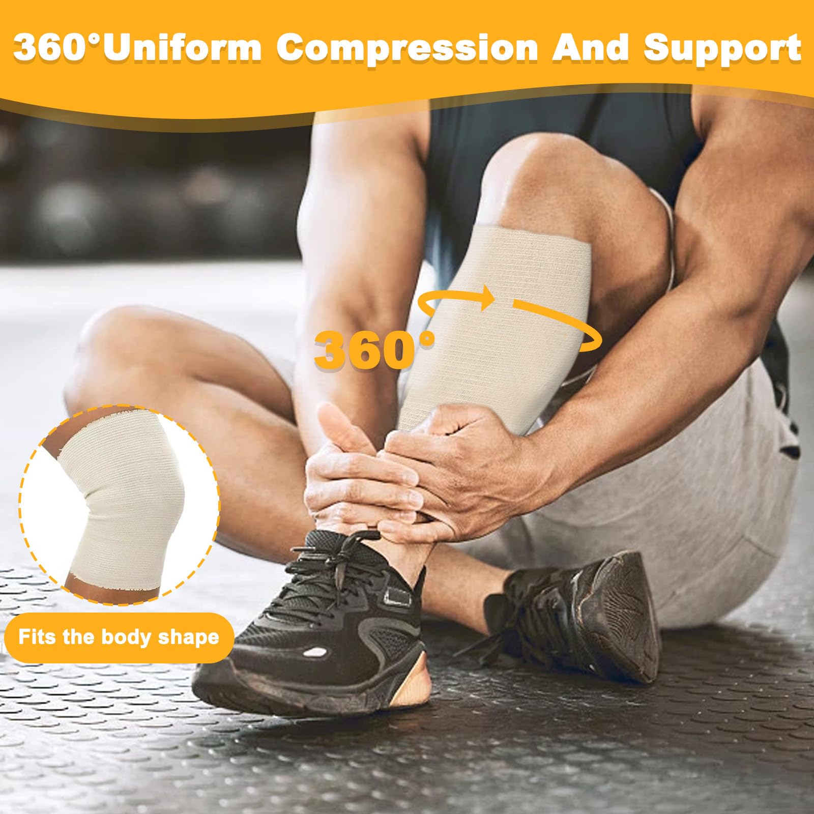 Vendas Tubulares 7.5cm x 10m, Vendaje Soporte Elástico Brazo y Piernas, Rollo Gasa de Algodón Fundido Tubular Compresión, Bandage Manga Transpirable para Rodilla, Brazos, Tobillo, Pierna, Muñeca