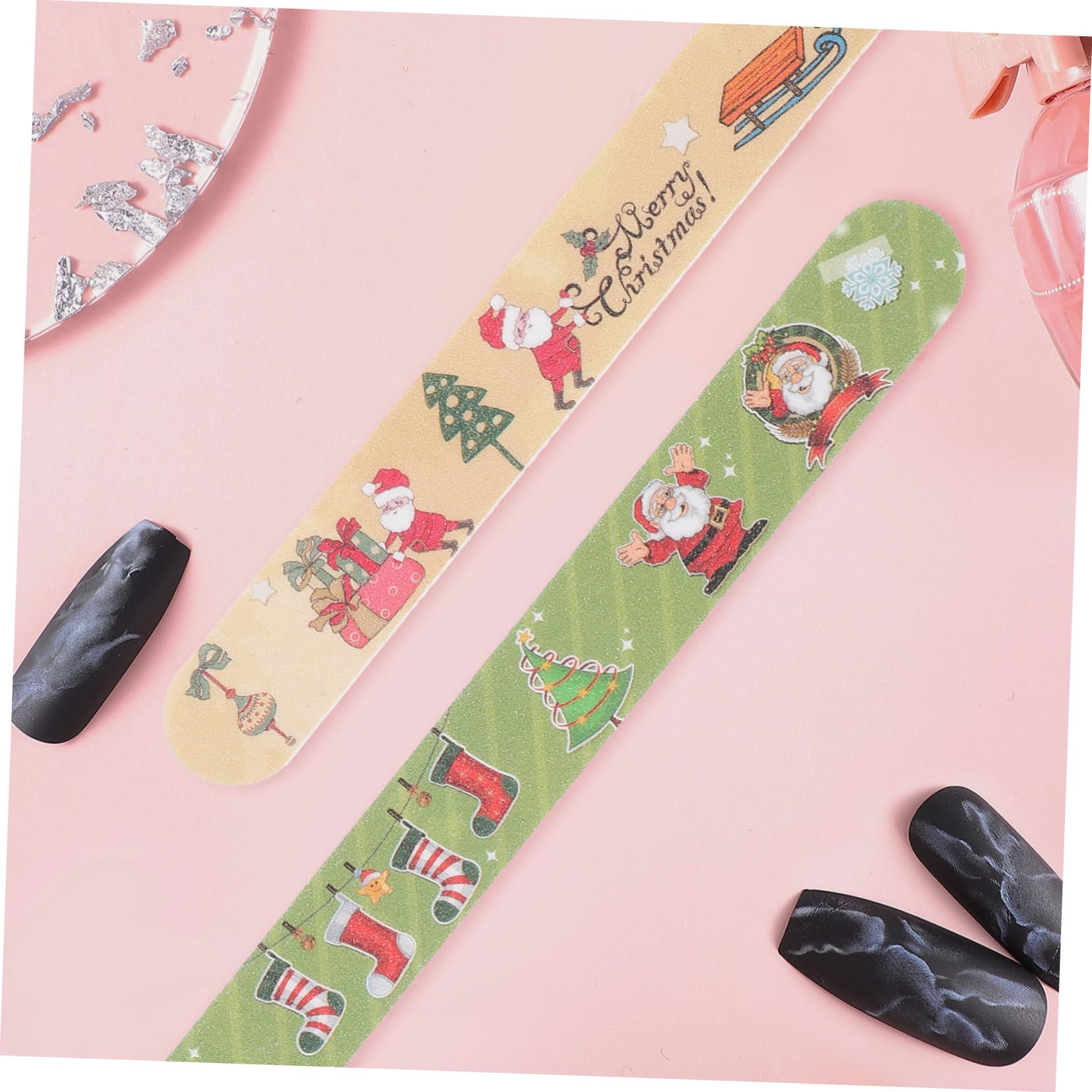 Garneck 12 Stück Teiliges Weihnachts Professionelle Maniküre Pediküre Feilen Doppelseitig für DIY Nagelpflege Zuhause Geschenk für Damen Mädchen