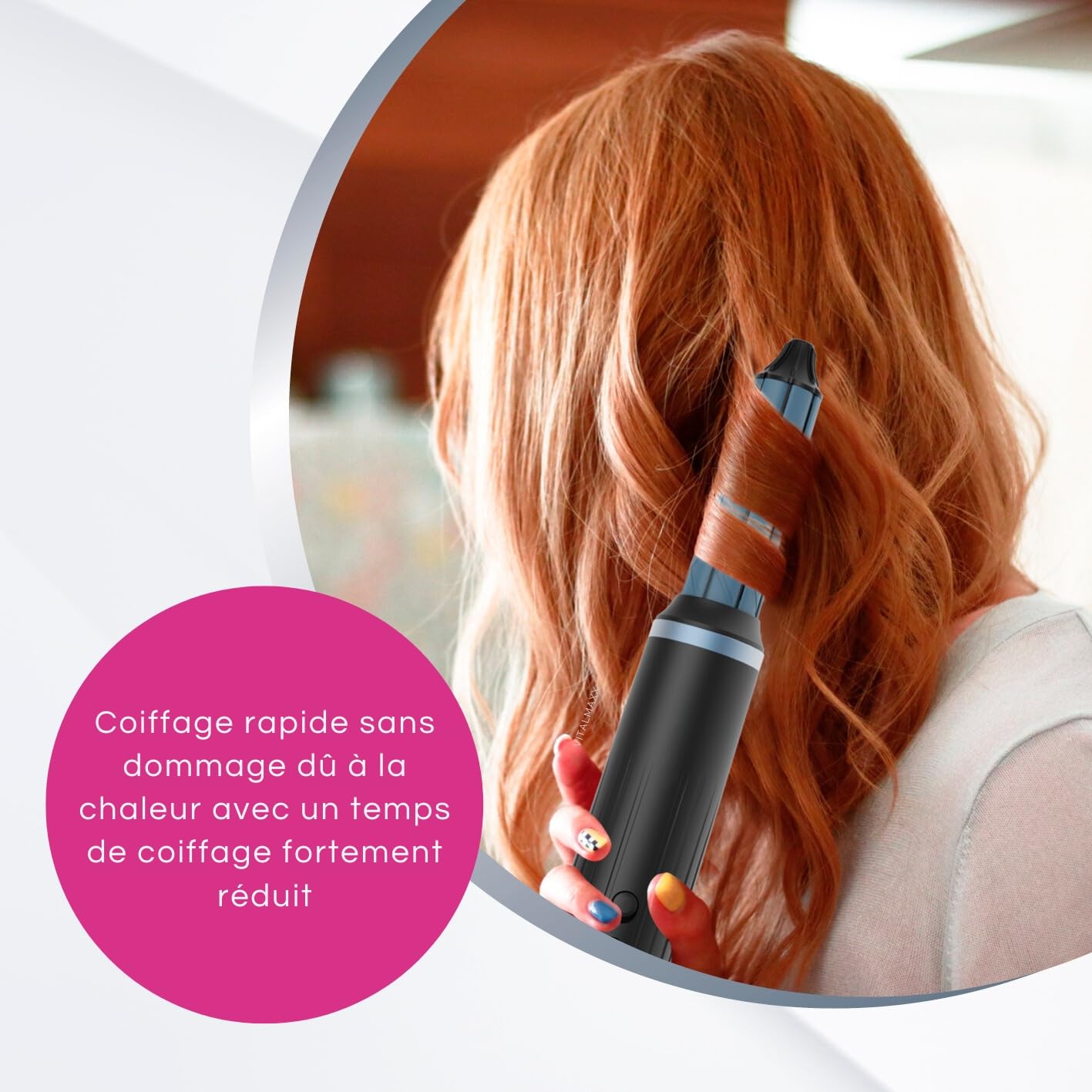 VITALmaxx Air Curler Plus 6-in-1 | Technique innovante de flux d'air | Multi-Styler avec boucleur, sèche-cheveux, brosse à enduire & diffuseur - Sécher, coiffer, créer des boucles | 1500W [Noir]