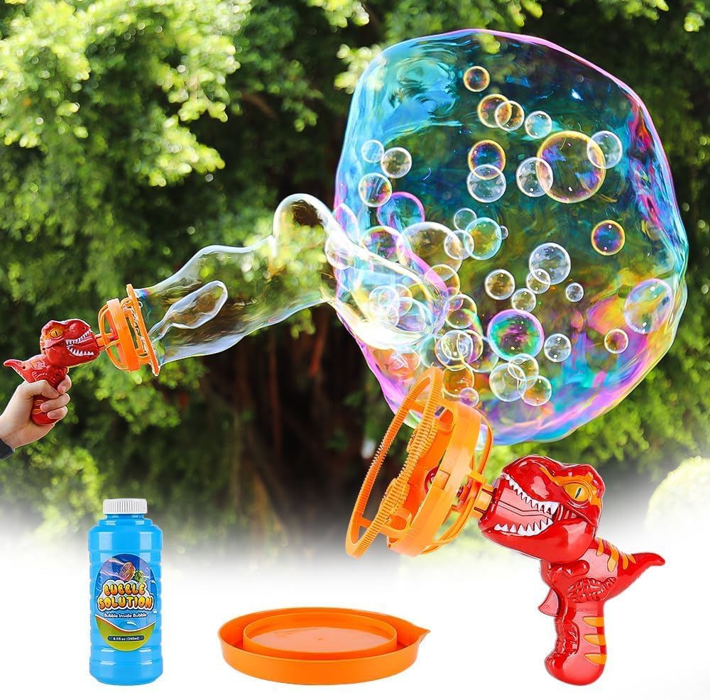 Bubble Machine Gun for Kids and Toddlers,Dinosaur Bubble Blower Bubbles,Fun Big Bubble Wand Outdoor Toys for 3 4 5 6 7 8 Years Old Boys and Girls