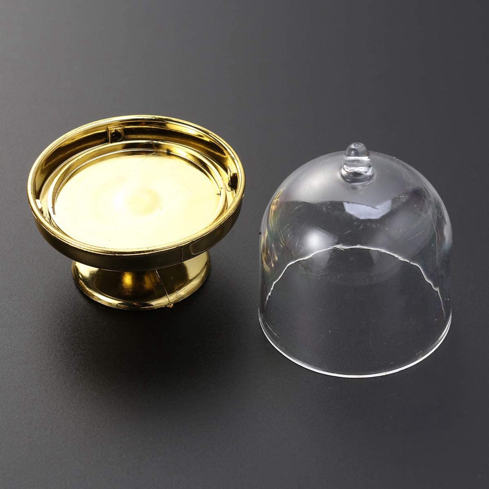 Goldener Mini Kuchen Ständer - Mini Kuchen Form mit Ständer und Kuppel Abdeckung, 96 Einzel Becher Kuchen Ständer Mini Dessert Pfanne