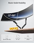 MonTEK Support de moniteur double pour bureau, 17-32 pouce ressort mécanique bras double, montage de moniteur réglable en acier lourd, pleine mouvement VESA 75x75/100x100, C-Clamp & Grommet, ça tient jusqu'à 20 Chacun