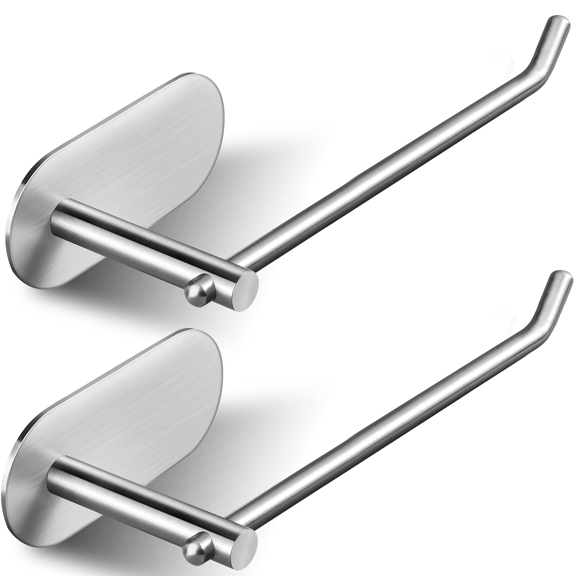 SUNTECH Line Series T-1 Towel Rings 2 Packs Hand Towel Holder Self Adhesive Stick on Wall, Small Towel Rack Bar &amp; Toilet Paper Holder for Kitchen or Bathroom, Compatible Design