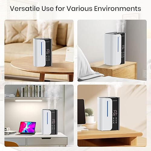 Miniatura 7 de Humidificadores de niebla fría para dormitorio, plantas y bebés, humidificador inteligente de llenado superior de 5 litros para habitación grande