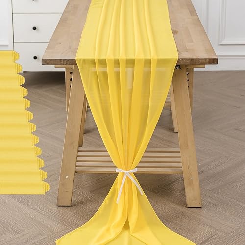 Paquete de 12 caminos de mesa de gasa de 10 pies de 29 x 120 pulgadas, transparente, romántico, para bodas, fiestas de cumpleaños, despedida de