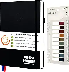 Project Planner: Project Management Notebooks Organizer and Work Log Book Tracker With Checklist Brainstorming for Entrepreneurs, Project Managers and Small Business Owners