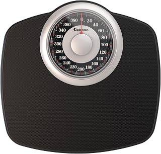 Adamson A25 Mechanical Bathroom Scale - 400 lb Capacity, Anti-Skid Platform, Battery-Free Analog Dial, 20-Year Warranty