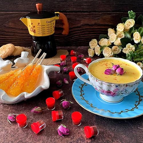 Miniatura 2 de EBV Polvo de azafrán 0.07 oz, certificado A+, cumple con la norma ISO 3632, 100% puro, todo rojo, 0.07 oz (16 x 125 mg) porción individual para té,