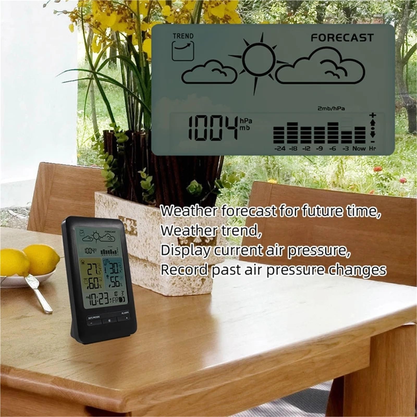 Stacja Meteorologiczna, Bezprzewodowa Cyfrowa Stacja Pogodowa LCD, Termometr, Higrometr do Ogrodu
