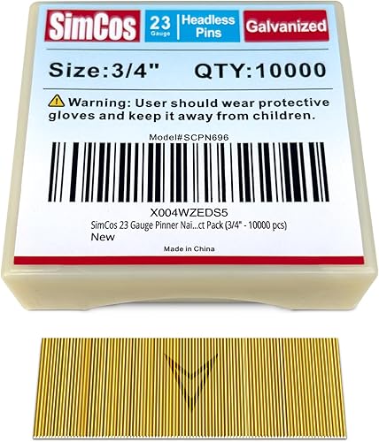 Miniatura 7 de Clavos de Pinner Calibre 23 (5/8", 3/4", 5/6", 1", 1-3/8") Surtido de 5 Tamaños de Clavos de Pin Sin Cabeza para Pinner Neumático o Eléctrico
