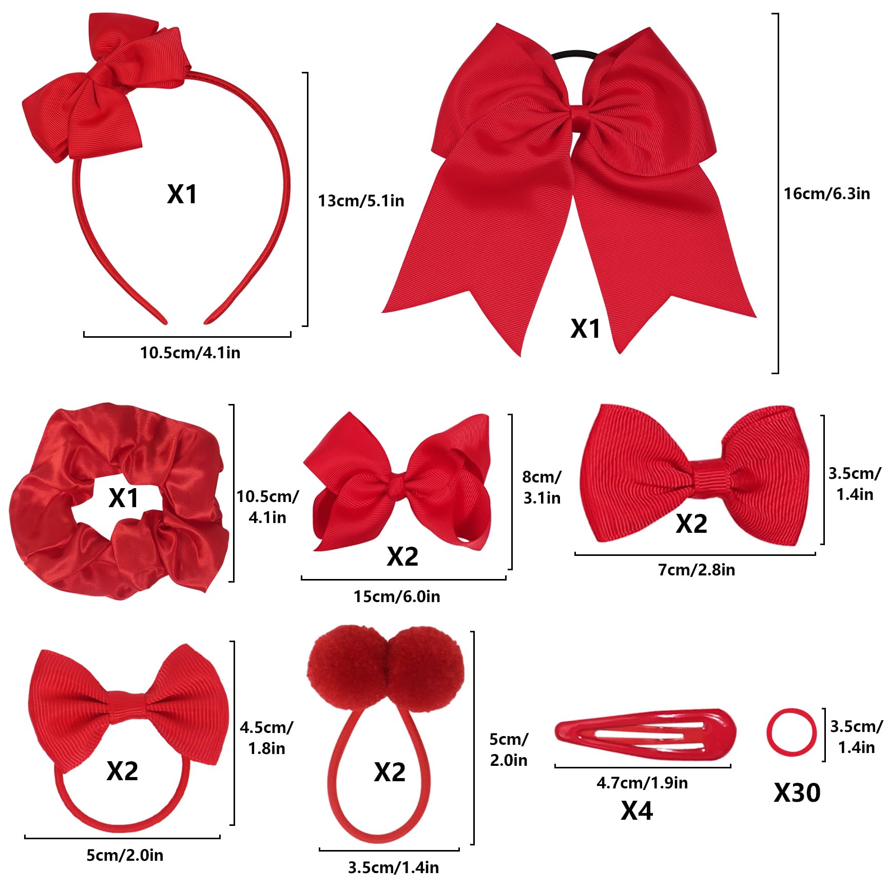Kit di accessori per capelli per ragazze scolastiche blu da 45 pezzi con fiocco blu clip per coda di cavallo supporto per capelli fermagli per capelli per ragazza regalo di compleanno