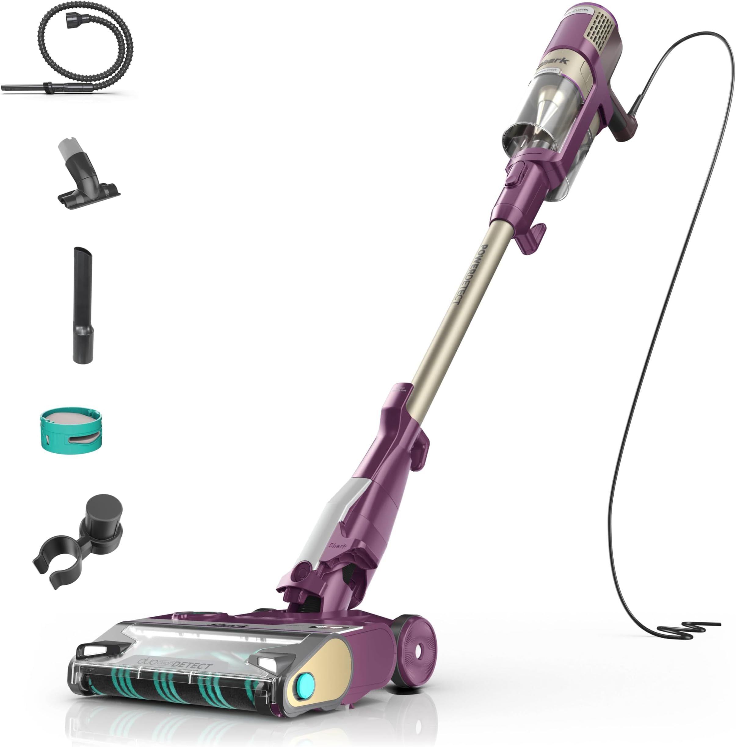 POWERDETECT Ultra-Light Corded Stick Vacuum with DuoClean Technology, Self-Cleaning Brushroll for No Hair Wrap, Anti-Allergen Complete Seal, and Odor Neutralizer Technology, Purple, HZ4001AMZ