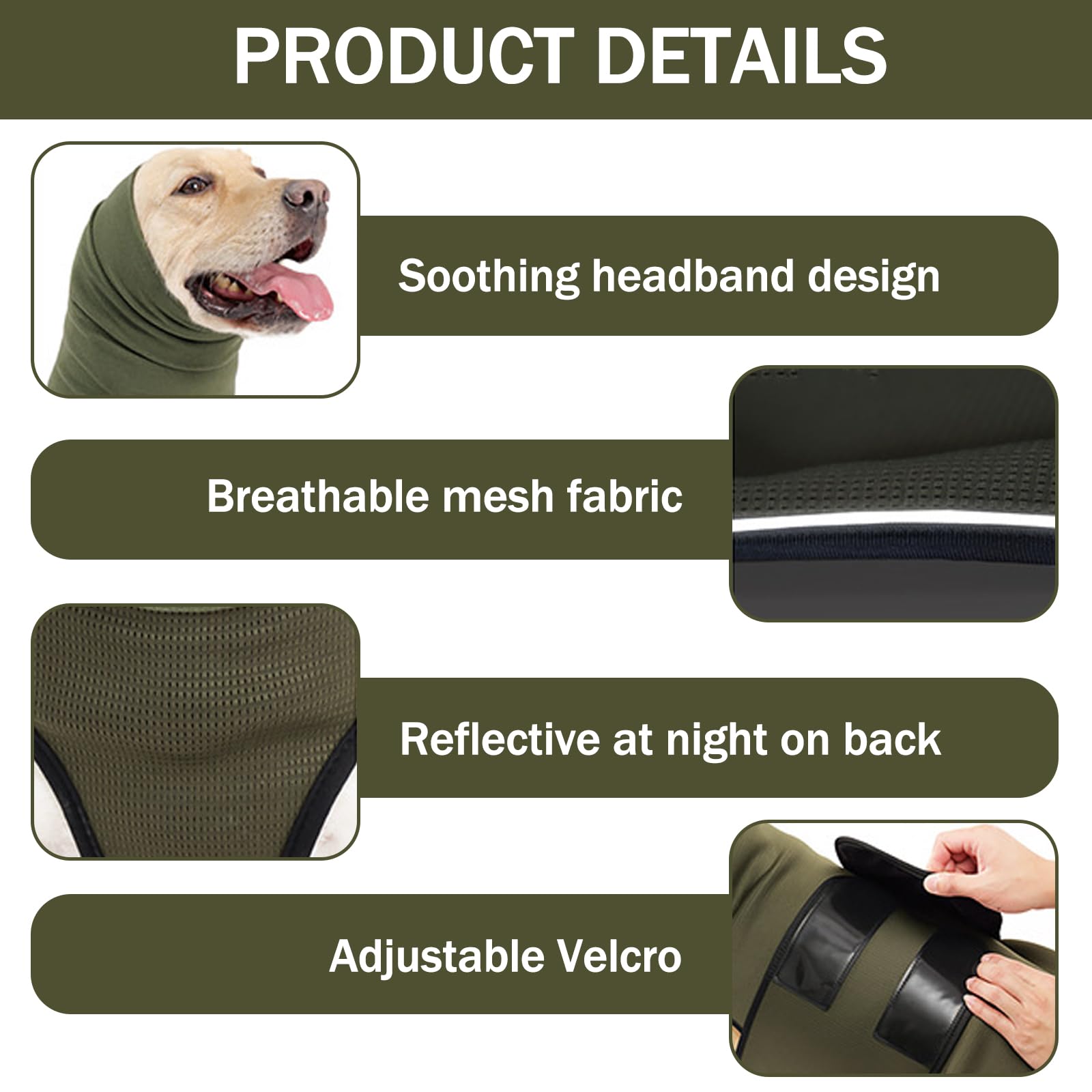 Cappotto Anti Ansia Cane, Cappotto Calmante, Giacca Antistress Regolabile con Cappuccio per Cani