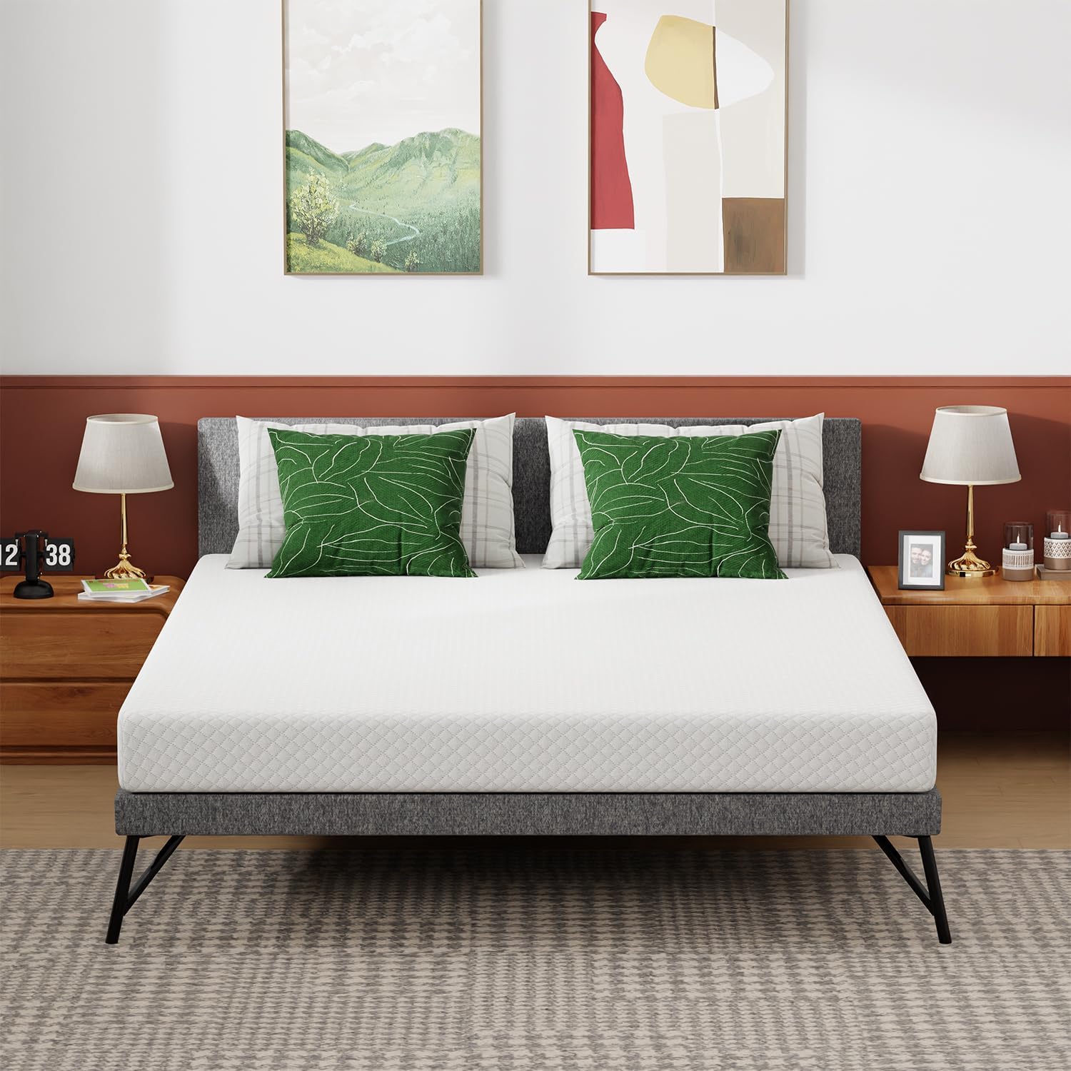 6 Inch Queen Mattress | Medium Firm | Gel Memory Foam Mattress | White | Bed in a Box, CertiPUR-US Certified | Pressure Relief, Cooling Ventilated Foam | Washable Removable Cover
