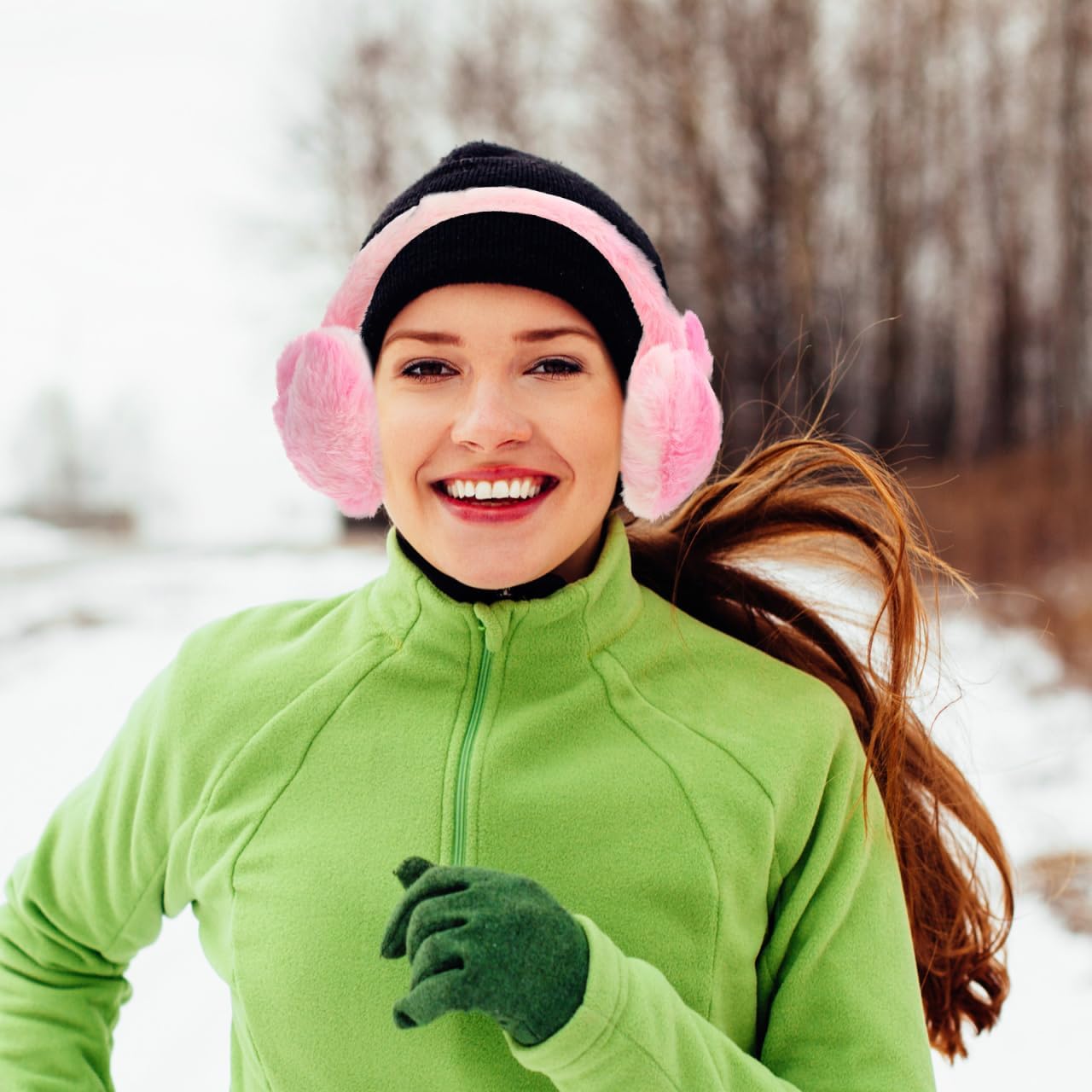 CALLARON Winter Ear Muffs for Women Heart Design Warm Ear Covers Lightweight Windproof Warmer for Skiing Outdoor Activities Cold Weather Protection
