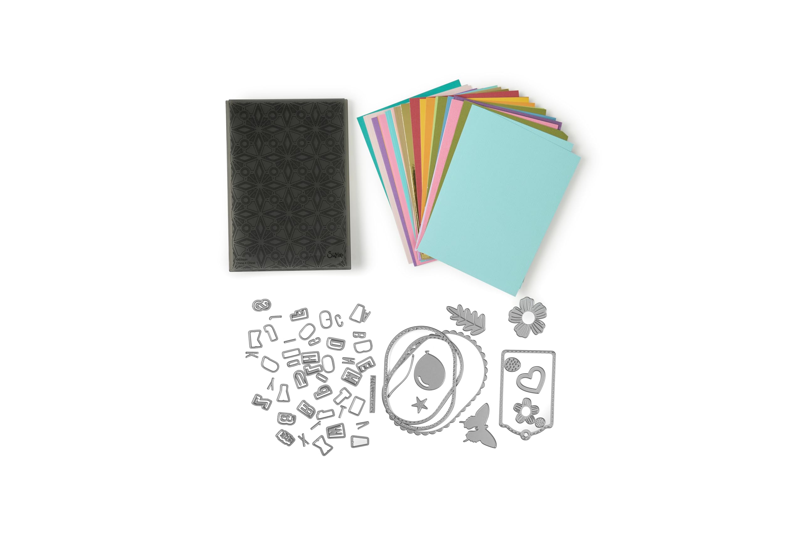 Kit iniziale Sizzix Big Shot, macchina fustellatrice manuale con fustelle, cartella per goffratura e cartoncino
