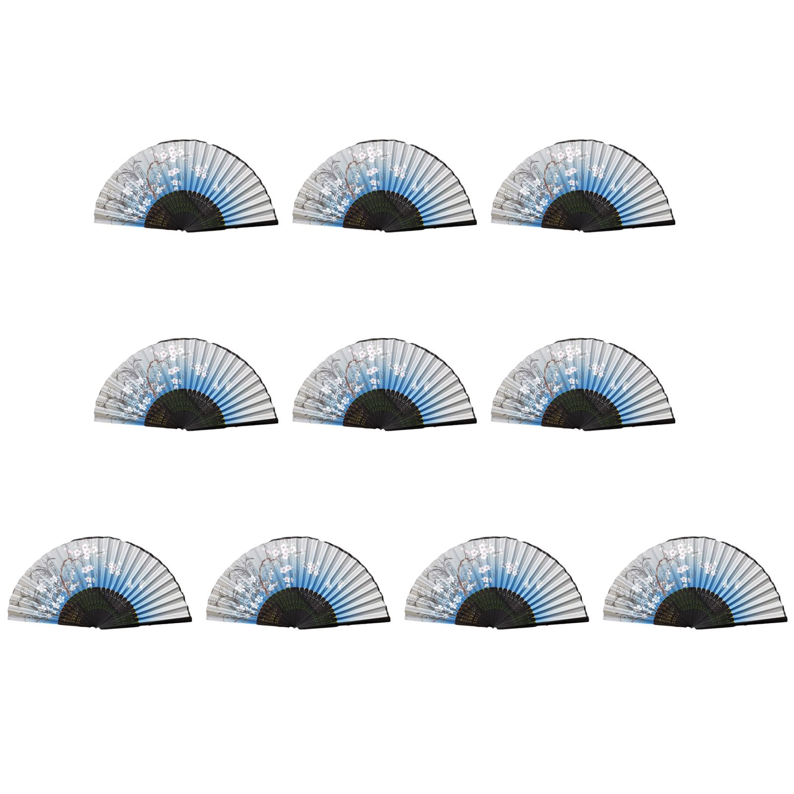 Tsophreniq Of 10 Bamboo Folding Fans Traditional Chinese Handheld Fan with Elegant Carvings for Cooling and Decoration Bamboo Fan