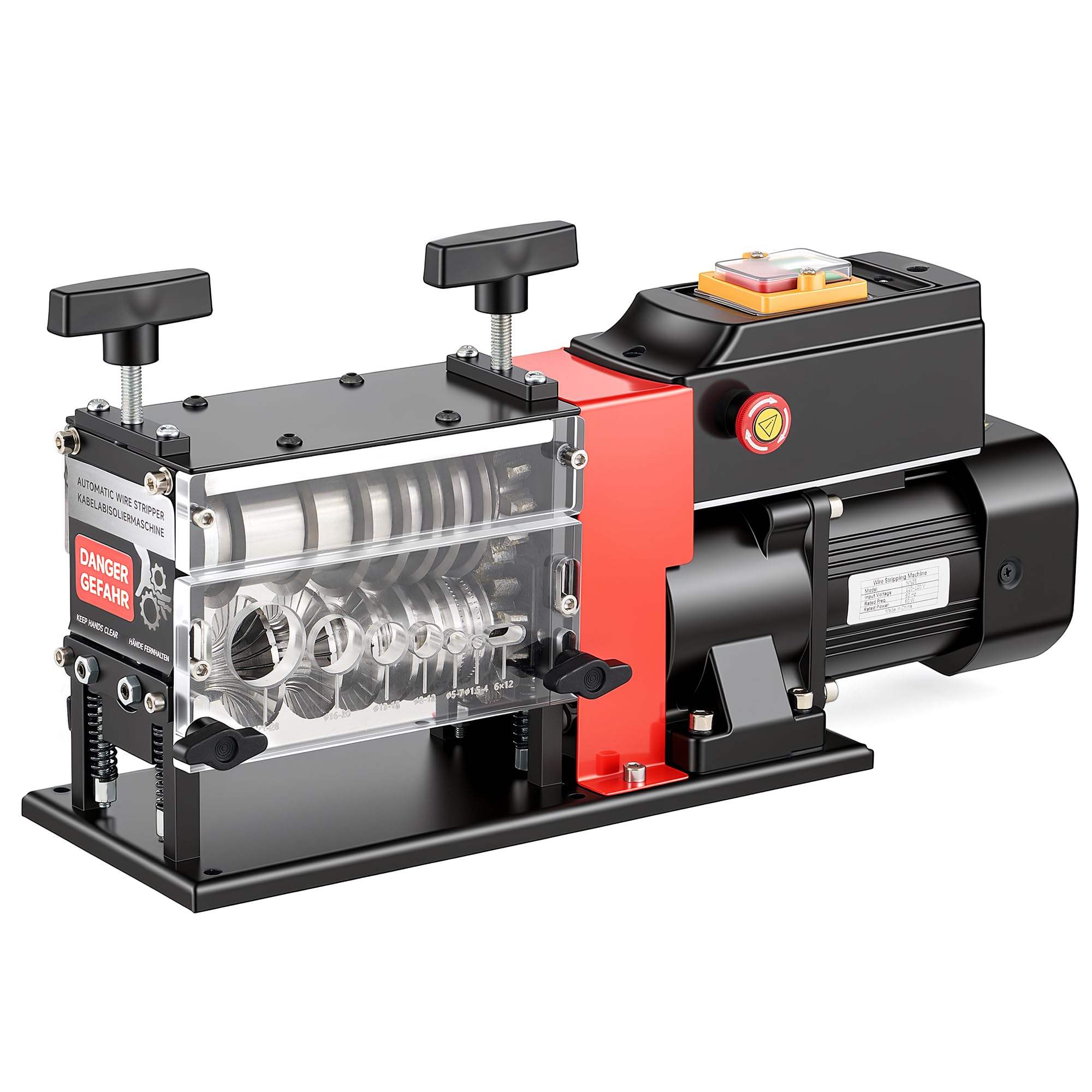 CREWORKS Automatic Wire Stripper Machine, 7 Channel 7 Blade Electric Wire Stripping Machine for 1.5-28 mm Scrap Wire, 60W Cable Stripping Tool for Wire Recycling