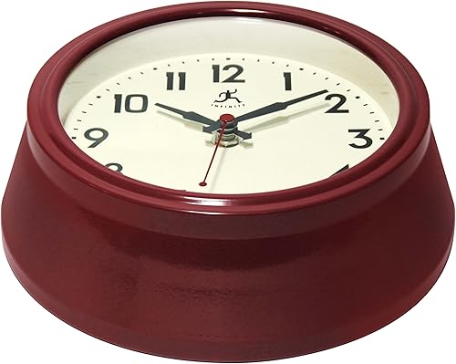 Miniatura 3 de Infinity Instruments Reloj de pared silencioso rojo retro de 8"