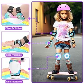 ArgoHome Toddler Kids Bike Helmet Set - Adjustable Cycling Helmet with Knee, Elbow Pads & Wrist Guards Sport Protective Gear Little Kid