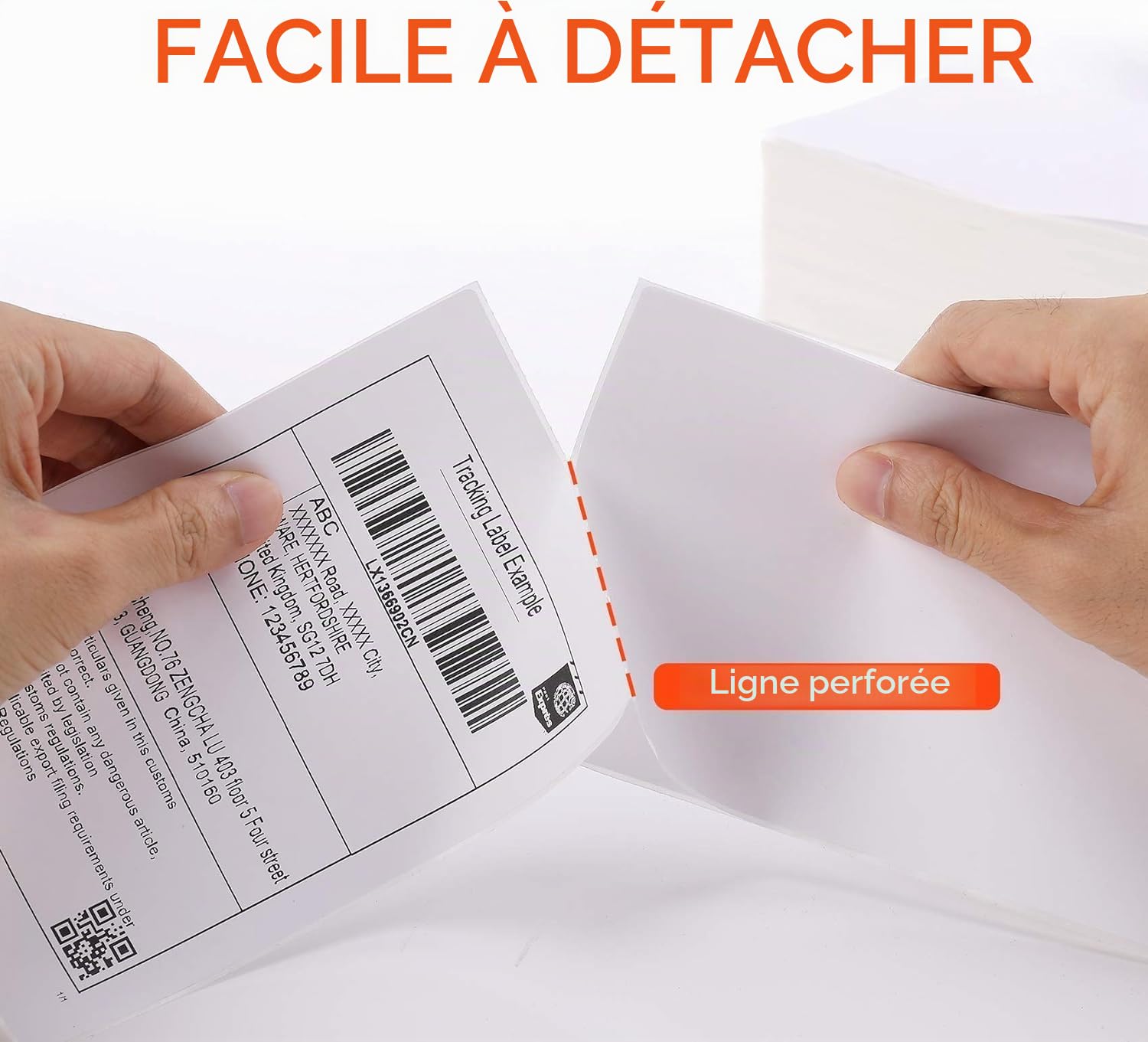 MUNBYN Etiquette Thermique 500Pack Étiquettes d'expédition Thermiques 4XL - Etiquettes Autocollantes 10 x 15 cm, Résistant aux rayures, à l'eau, à la saleté, à la poussière et à la graisse, Blanc