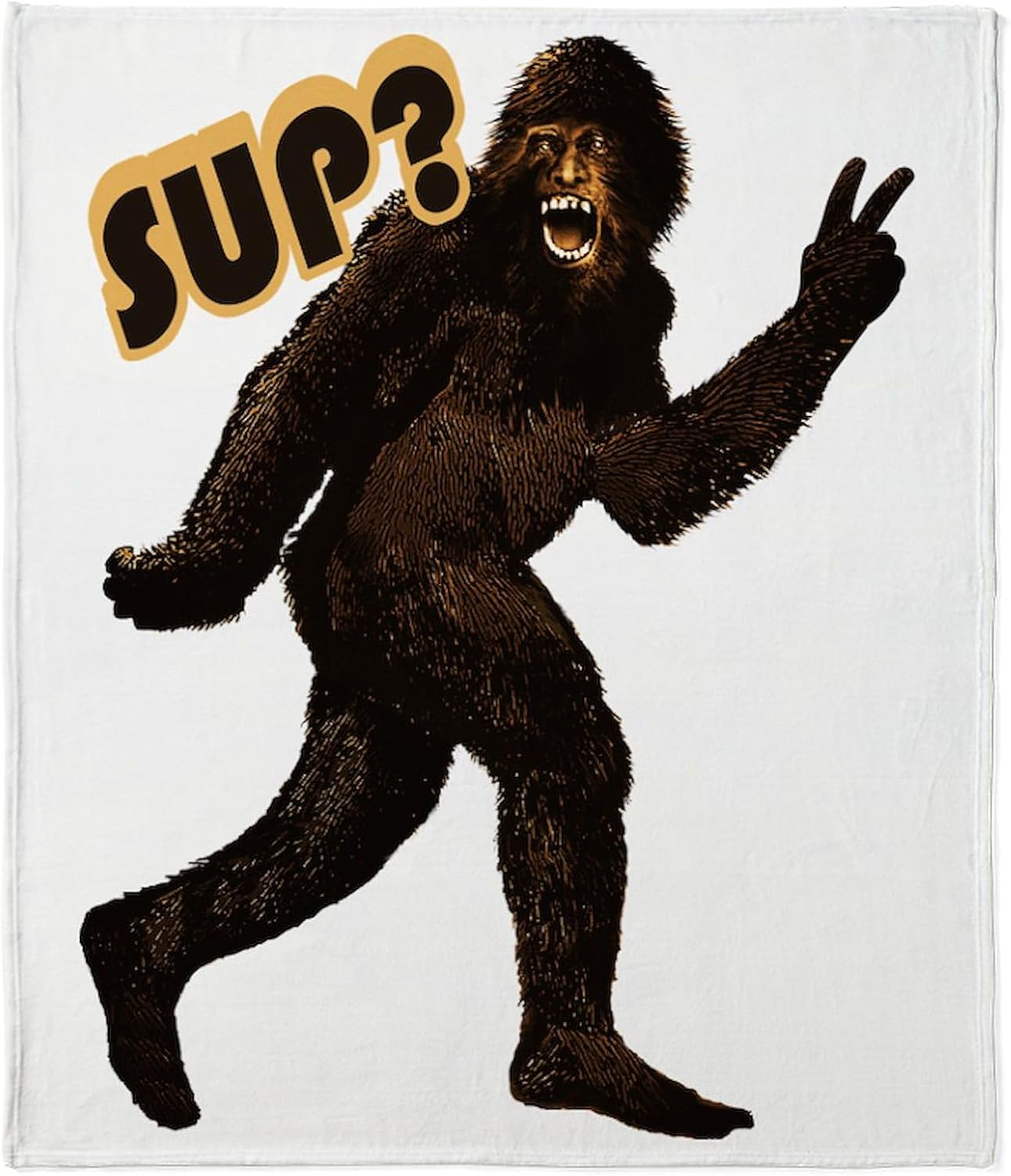 CafePress Yeti Mountain Scene Throw Blanket Super Soft Fleece Plush Throw Blanket, 60"x50"