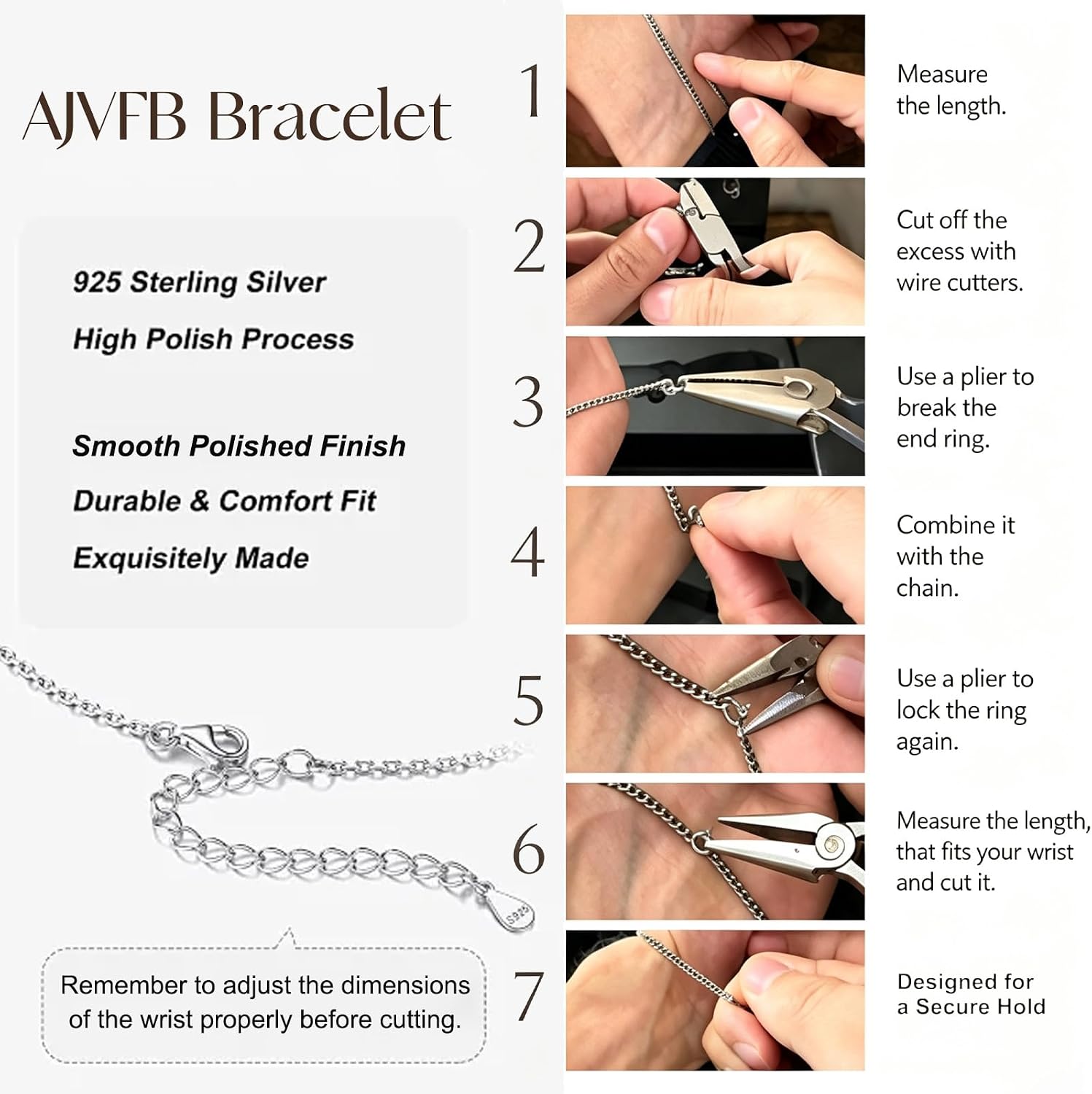 AJVFB Couples Permanent Bracelet Kit, DIY Infinity Jewelry Set with Gold & Silver Plated Chains and Pliers. Create Matching Locked Bracelets for Anniversary, Date Night and Gifting. (Gold & Silver)