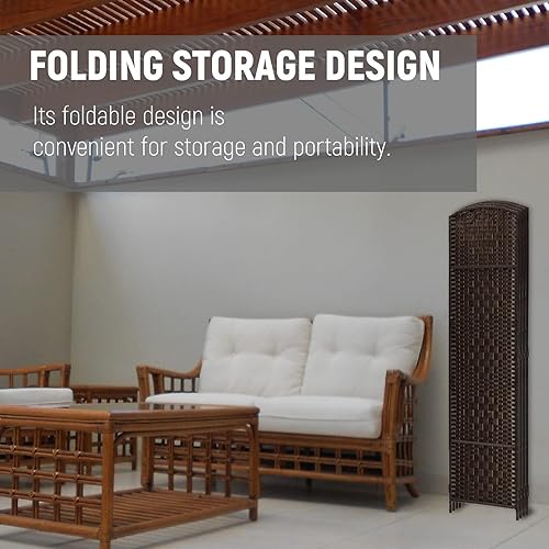 Miniatura 7 de Divisor de ambientes alto de fibra tejida de 6 pies de RHF Mocha oscuro