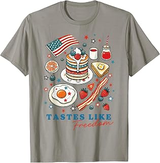 Tastes Like Freedom American Breakfast USA US Flag T-Shirt