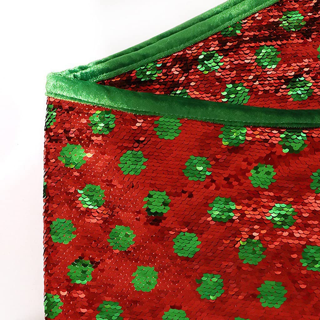 Collar de árbol de Navidad de 76 cm, cubierta base de falda de lunares, collar de Navidad, pequeño