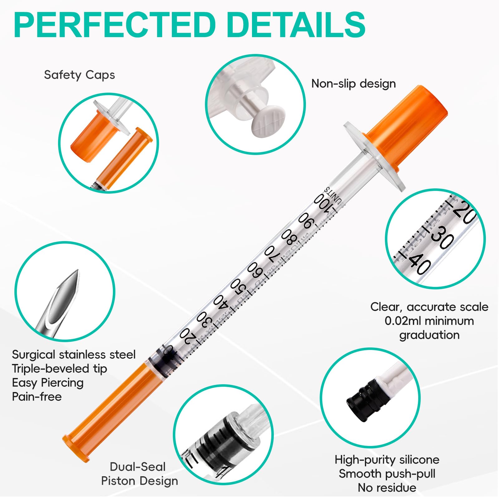 100 Stück 1ml Plastiktube 32G 6mm einzeln versiegelt Einzeln verpackt, für Labormessung, Flüssigkeitstrennung, Tierartikel