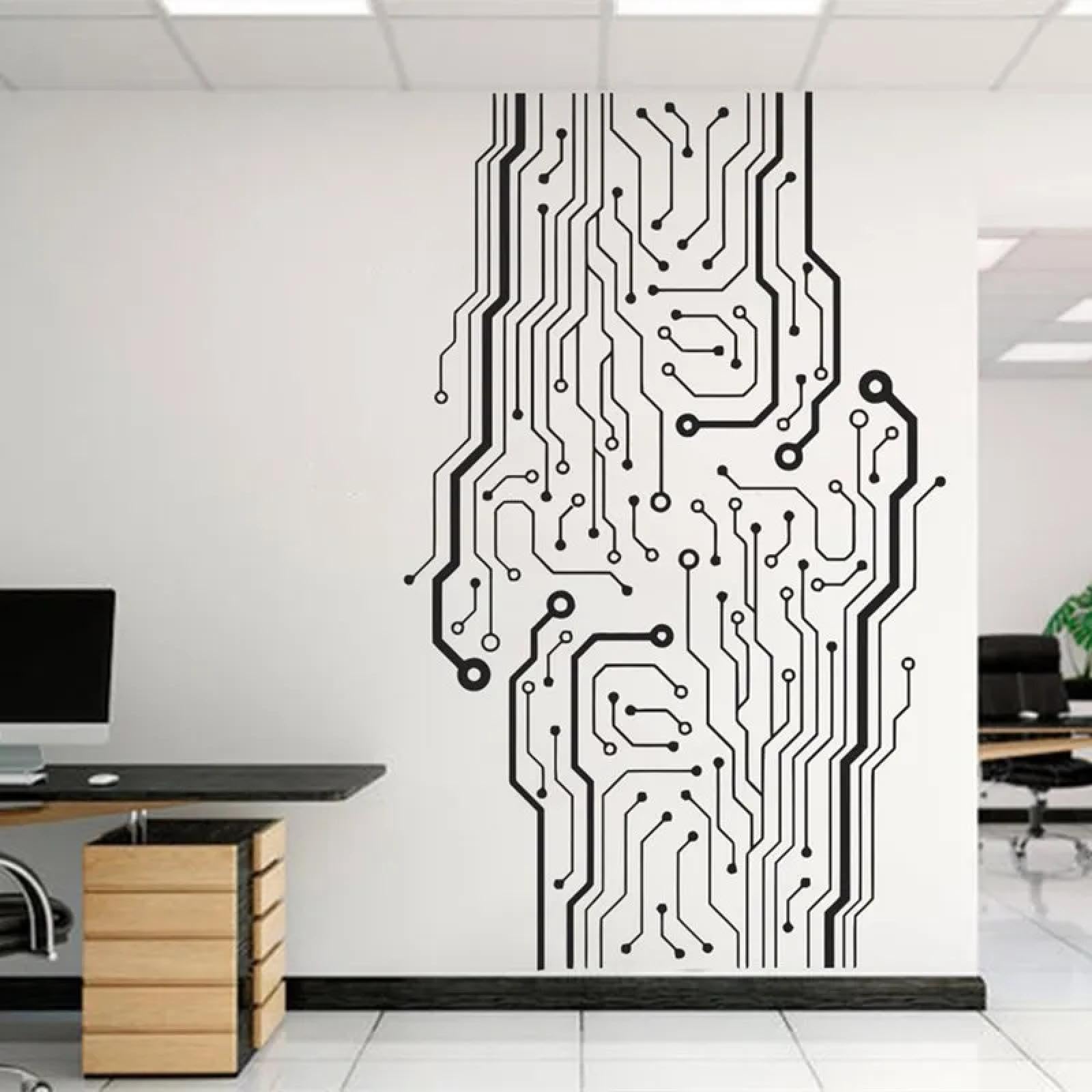 YOUOUSI Computer, IT, Science, Circuit Board Technology, Wall Stickers, Playroom, Children's Room, Office Software, Company Wall Decals