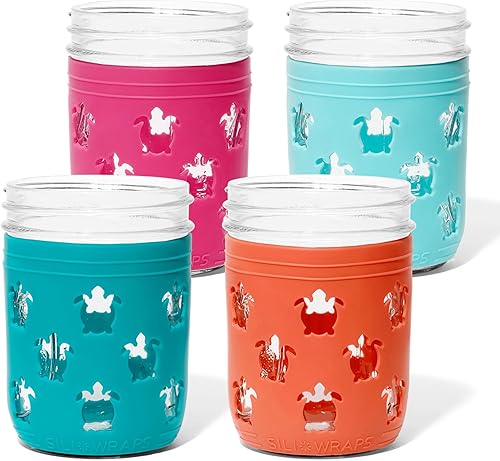 Envolturas para tarros Mason  Fundas protectoras 100% silicona  Envoltura elegante y funcional para tarros Mason de boca regular y ancha de 16 onzas disponible en Yaxa Guatemala
