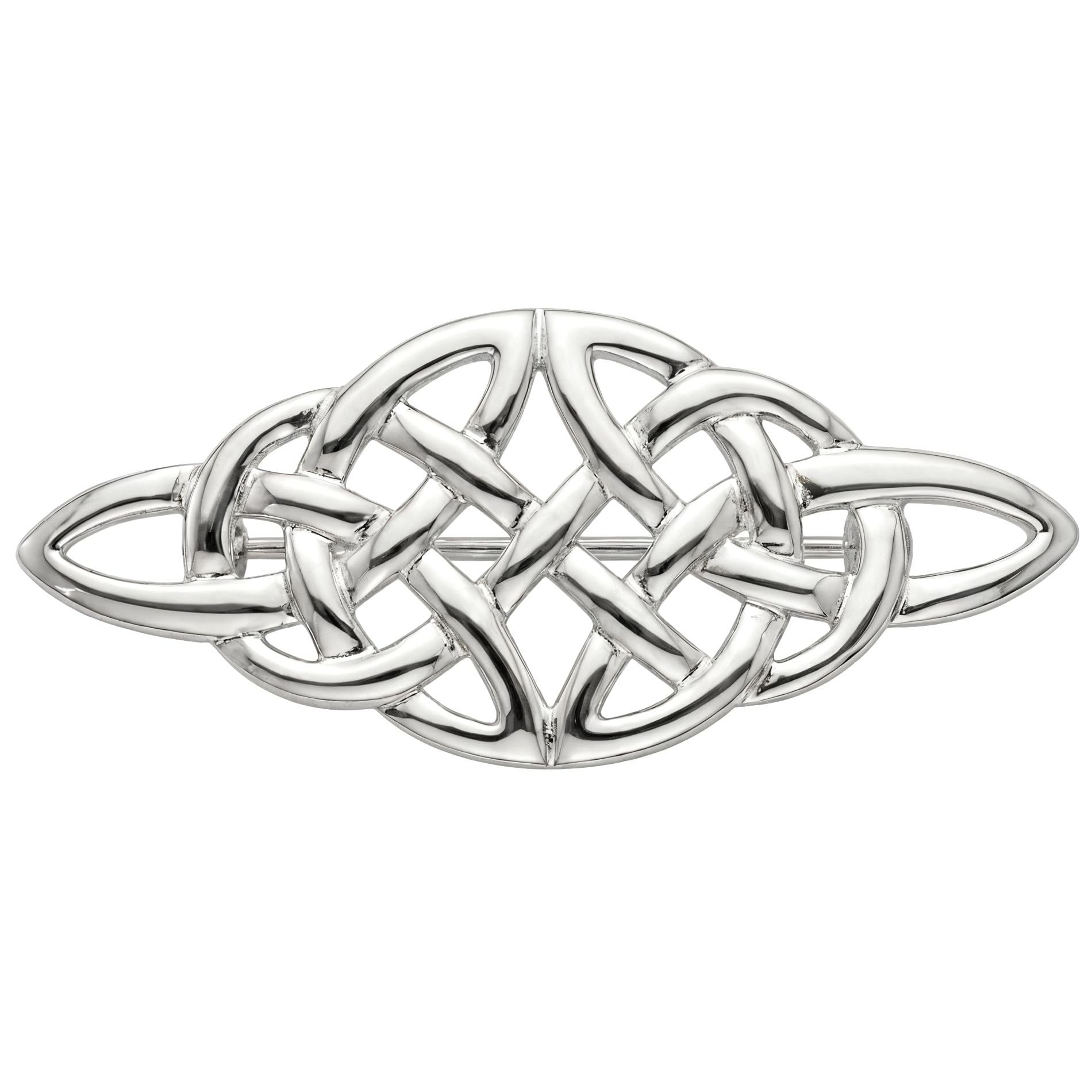 Alexander Castle 925 Sterling Silber Keltische Brosche für Frauen - Damen Brosche Pin mit Schmuck Geschenk Box - 48mm x 18mm