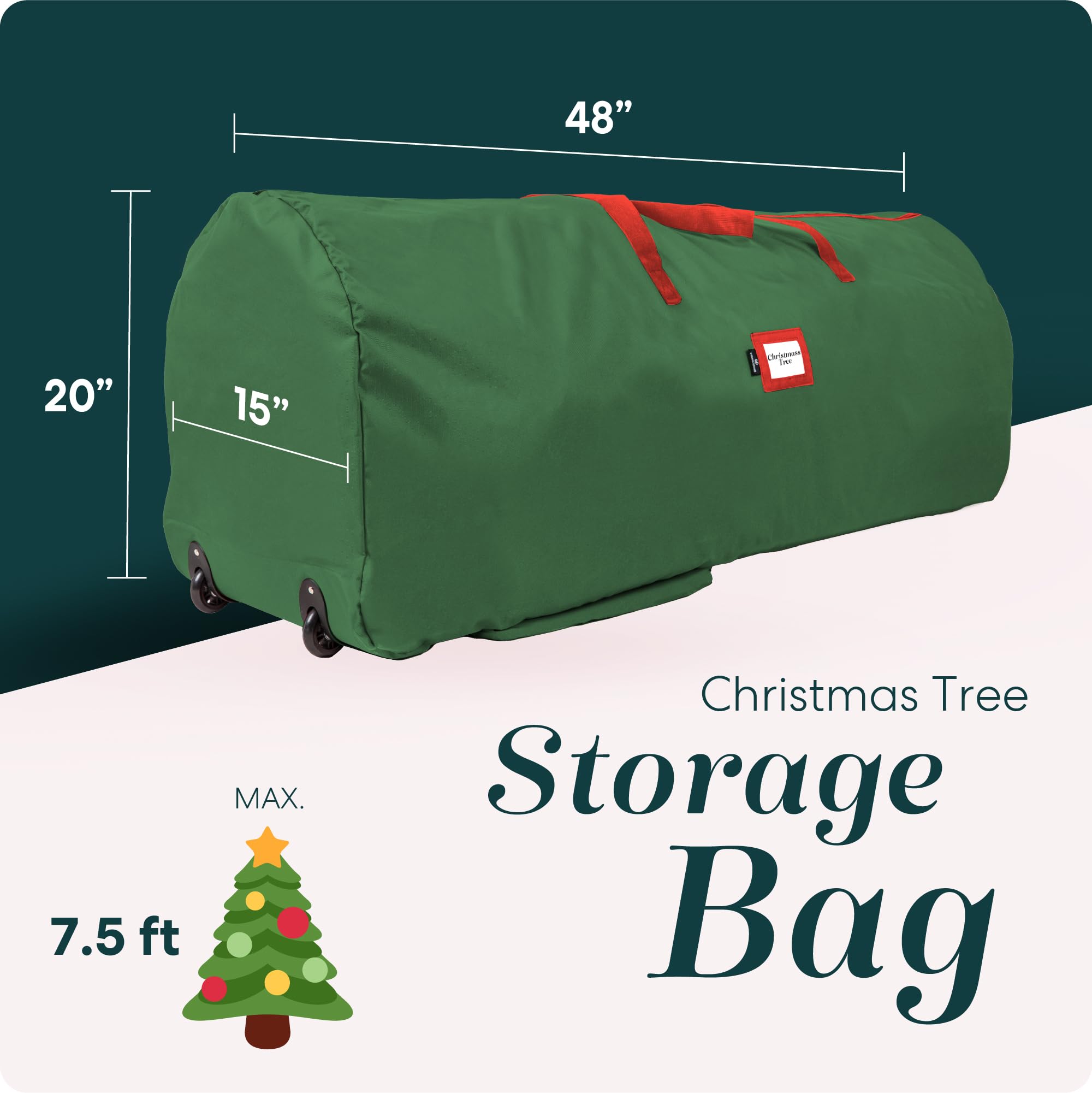 Christmas Tree Storage Bag - Waterproof Zippered Bag For Artificial Trees Up To 9 Feet