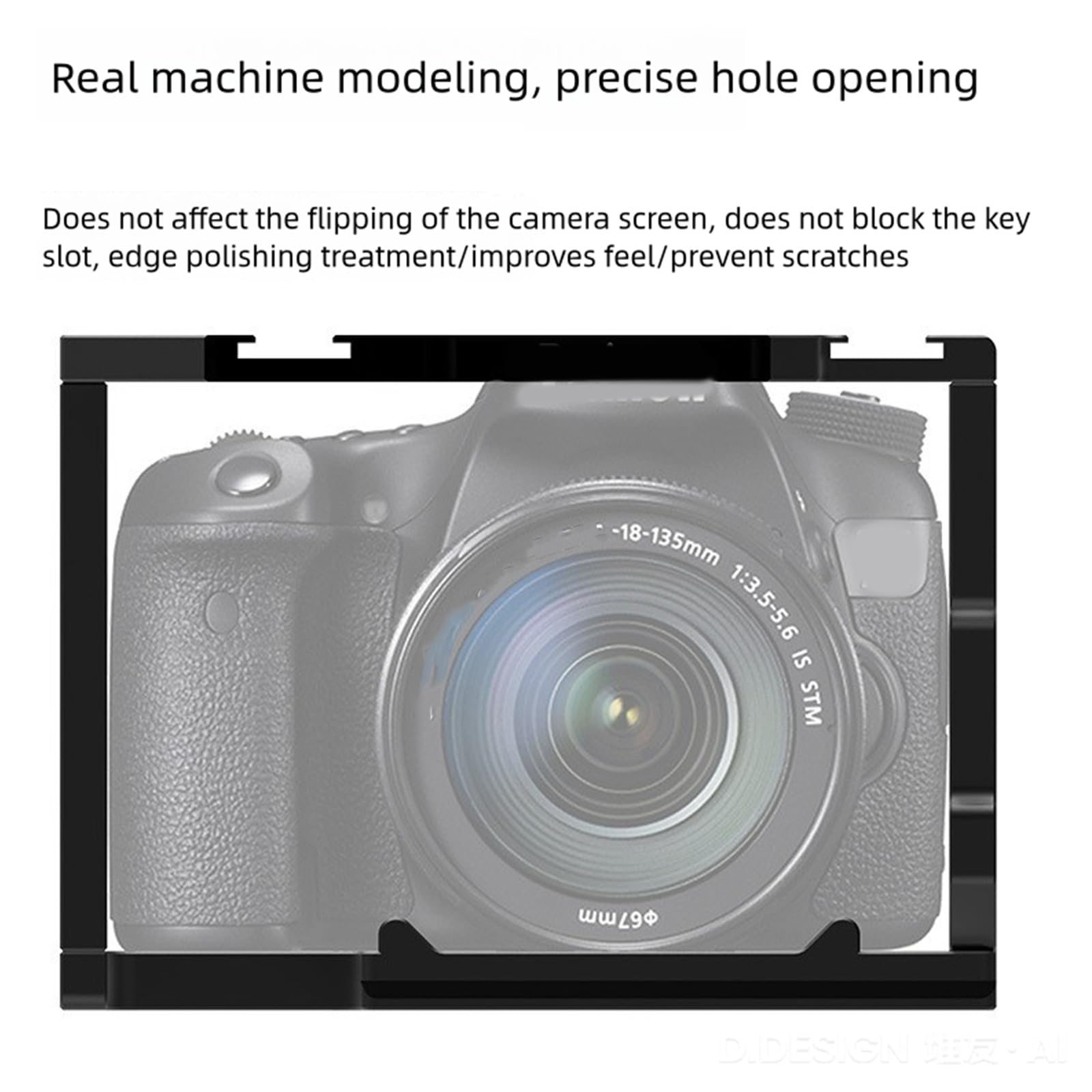 Gabbia professionale per fotocamera con doppi punti di montaggio antiscivolo in silicone grip per EOS70D 80D 90D migliora le protezioni DSLR Camera Cage