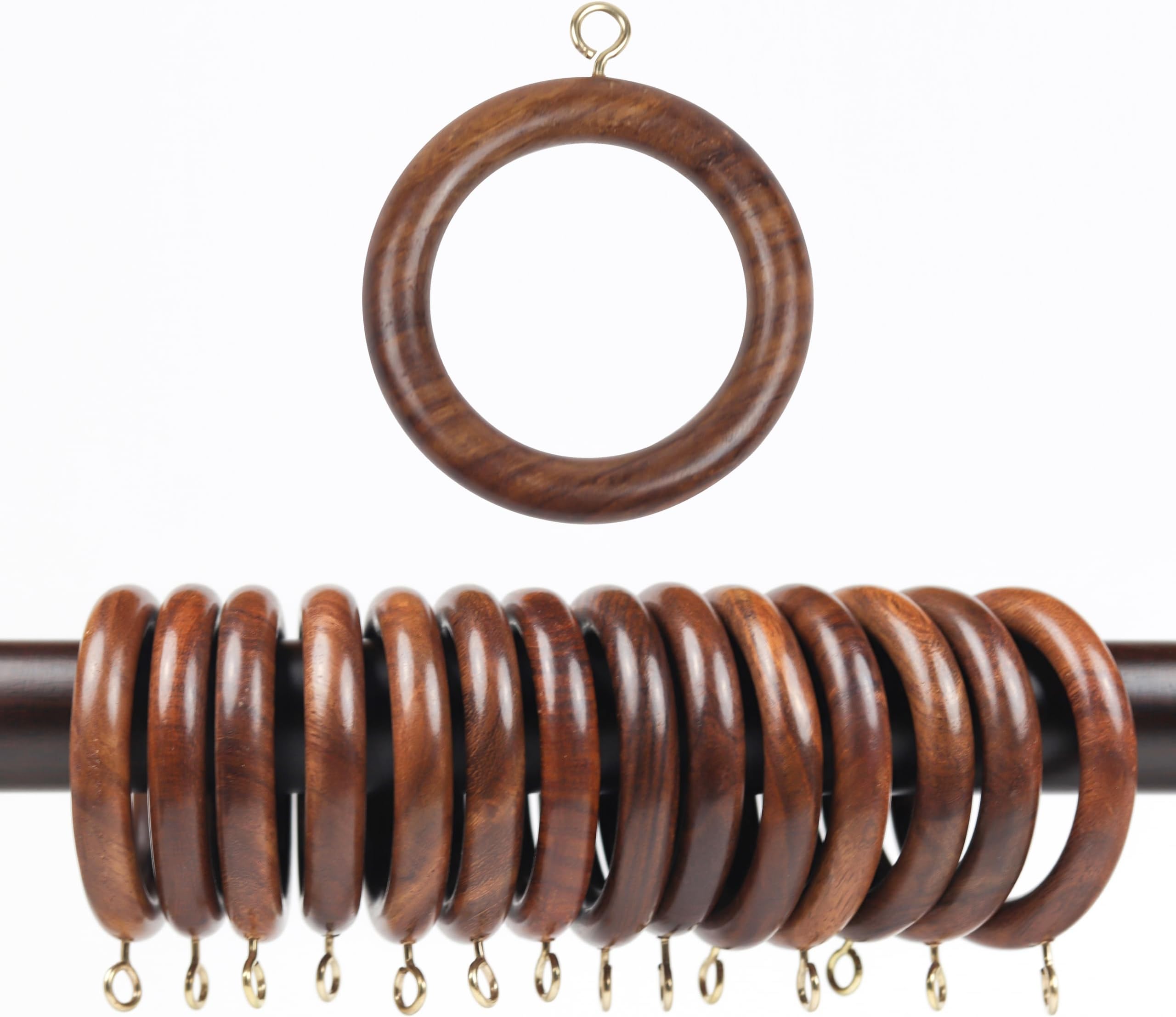 Amazon.com: 2 inch Solid Wood Pole Rings for Window Drapes, White ...