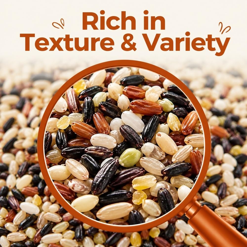 500 g de mezcla de arroz integral de siete granos, grano entero 7 en 1 recién molido del noreste de China