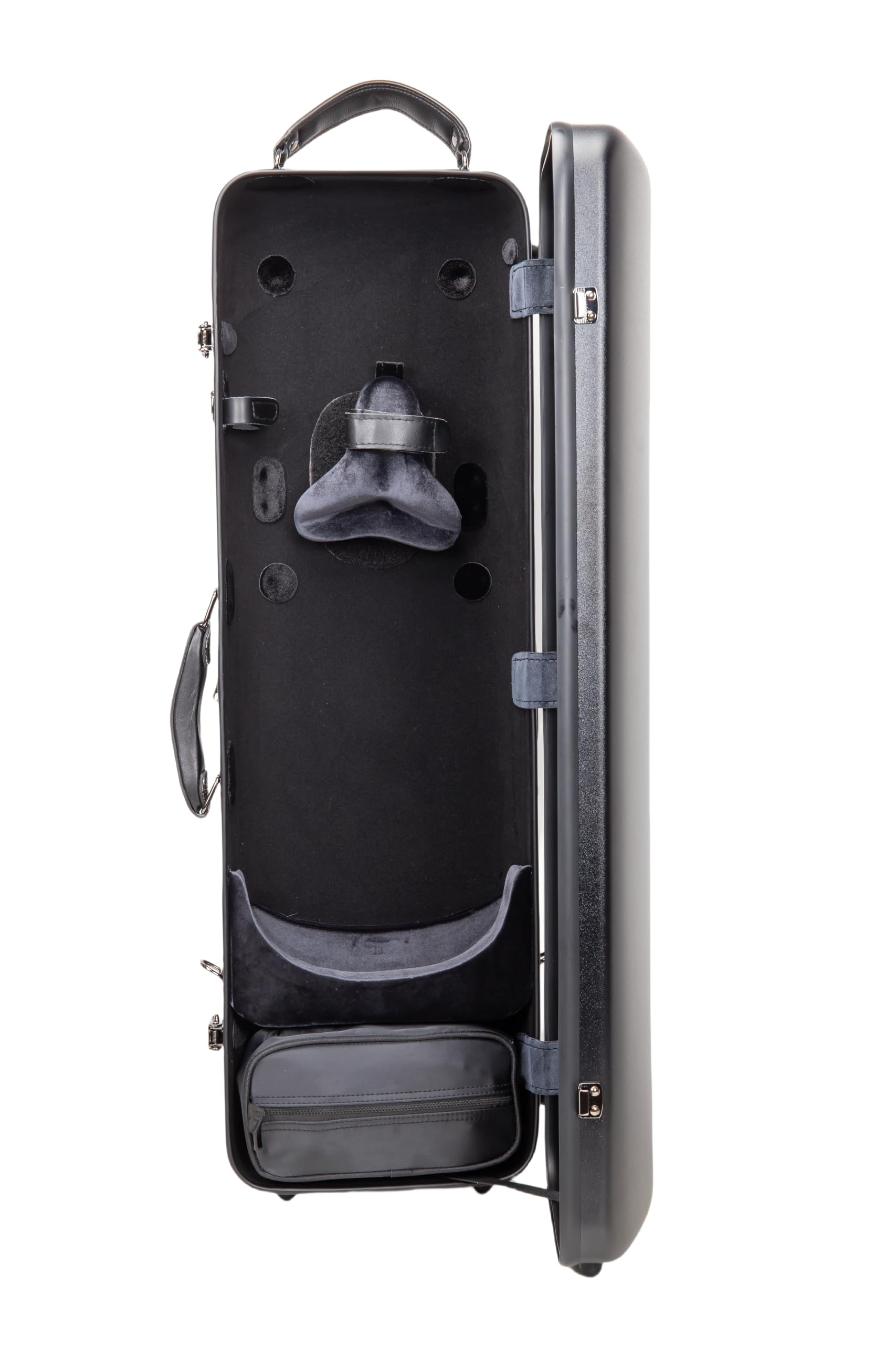 Custodia rigida in policarbonato per violino 4/4 | Finitura nera opaca, igrometro integrato, tasca esterna per spartiti, vano accessori – Guscio leggero e resistente