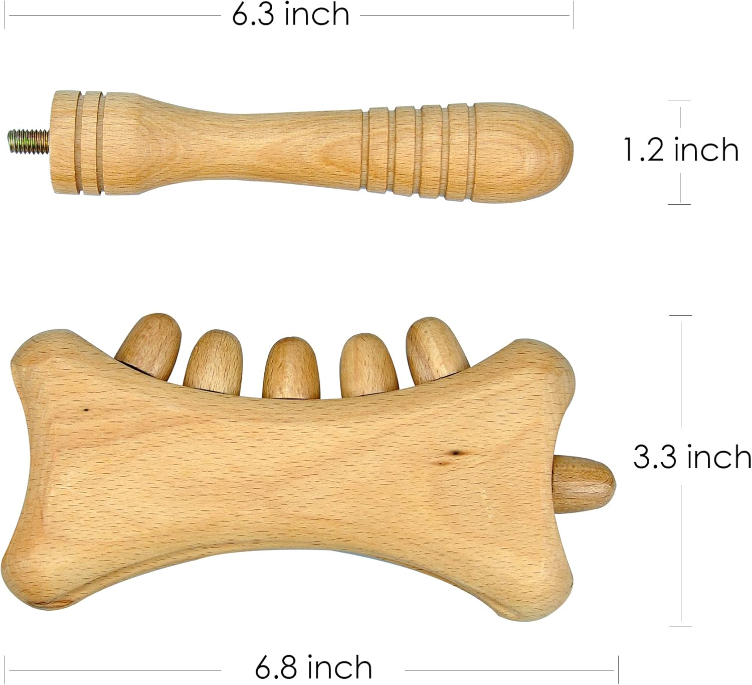 Wood Therapy Massage Tools,Gua Sha Tools,Lymphatic Drainage,Cellulite Massager,Massage Tools for Maderotherapy,Anti-Cellulite,GuaSha,Muscle Release Muscle Blasting,Wooden 6.8*7.0*3.3 inch : Health & Household