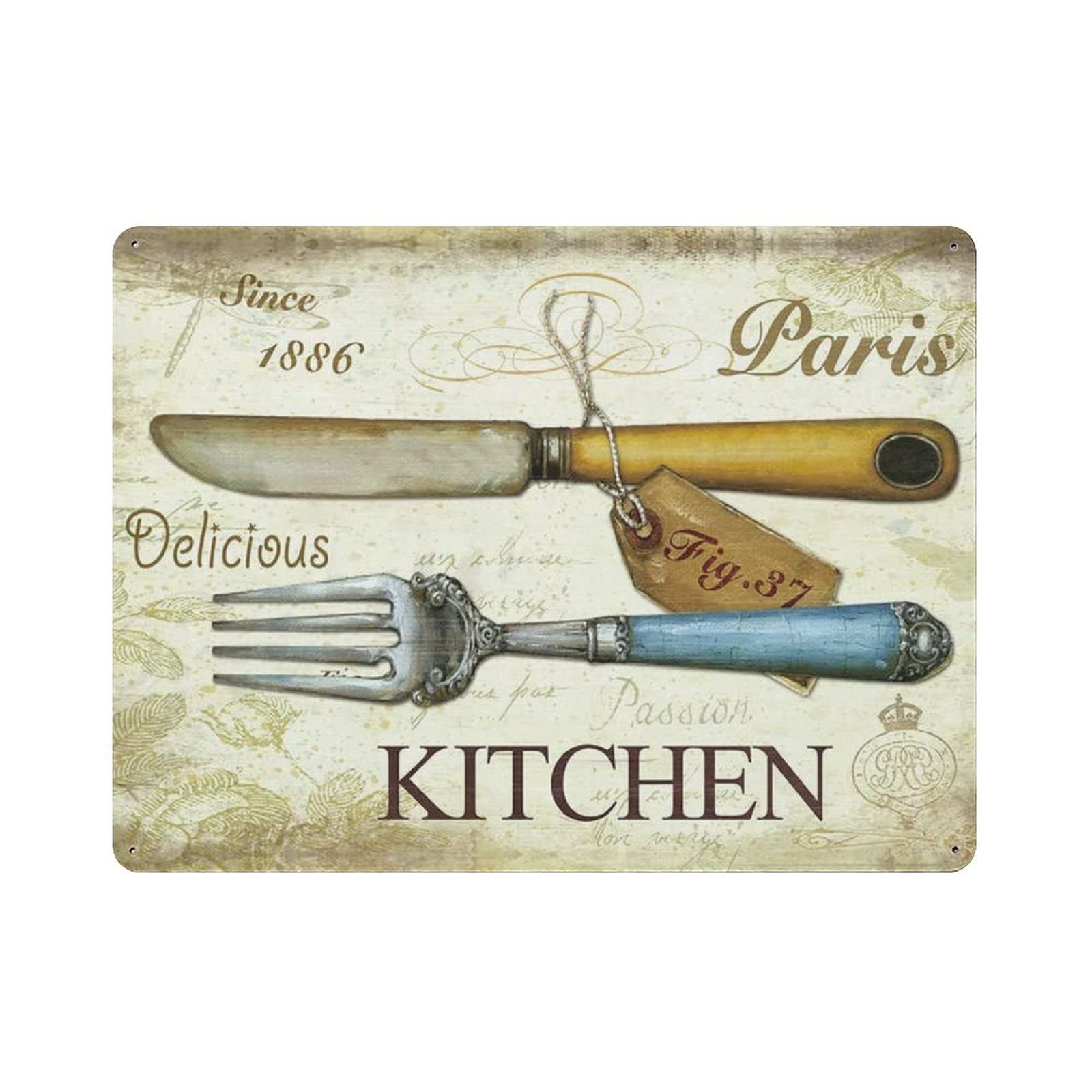 rayprint Design Kitchen Metal Wall Poster Tin Sign Vintage Dinner Room Restaurant Cafe Shop Decor 12x16in (30x40cm)