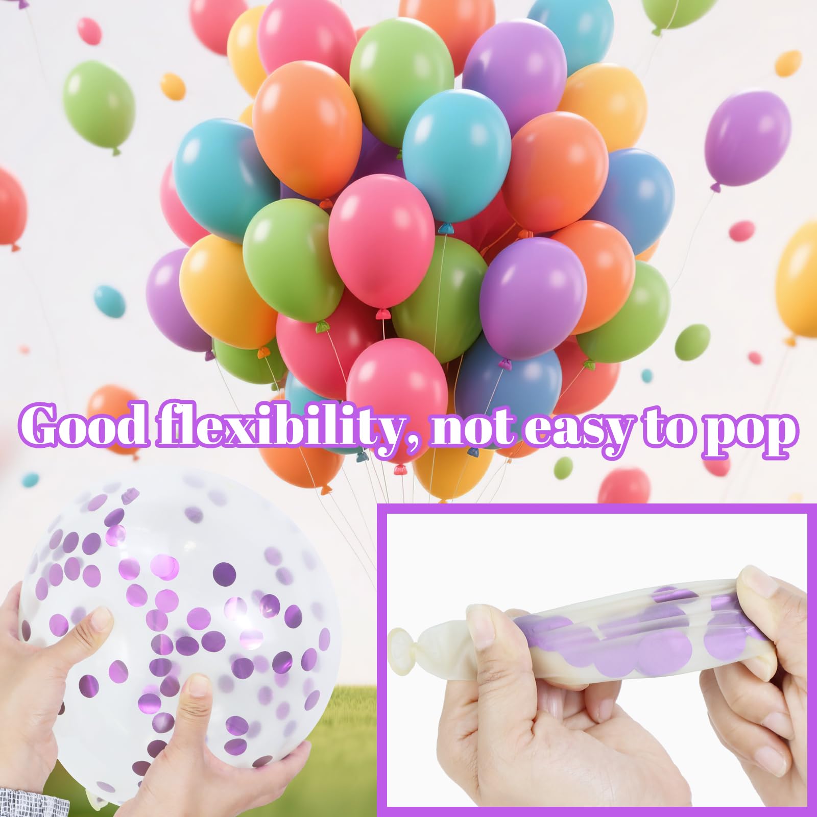Różowe i fioletowe balony, 168 szt., 30 cm, metaliczne, fioletowe, różowe, lateksowe balony z konfetti, balony imprezowe dla dziewcząt, na urodziny, baby shower, dekoracje weselne