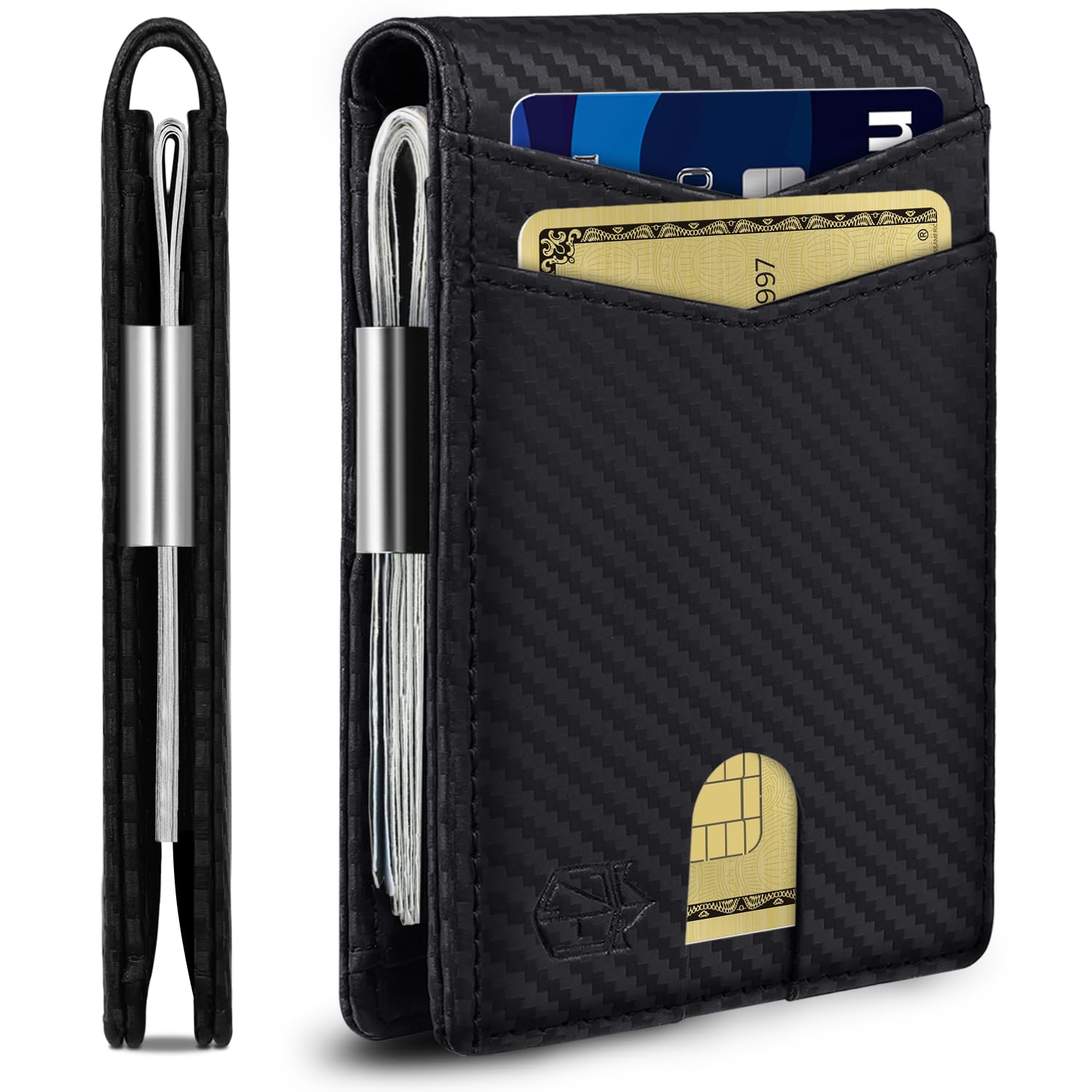 Zitahli Genuine Leather Wallet for Men 12 Card Slim Mens Wallets Bifold RFID Blocking with Money Clip & ID Window Thin Minimalist Card Holder Wallet with Gift Box