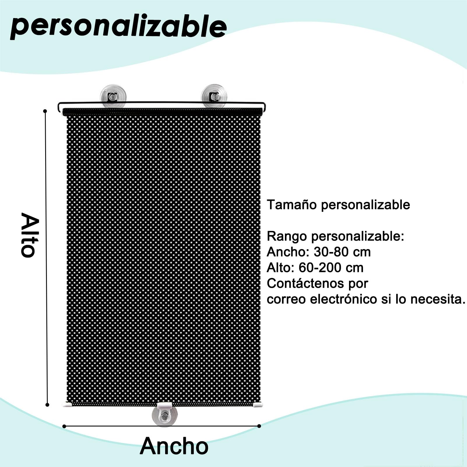 80x200cm Persiana Enrollable para Ventana con ventosas,Estor Enrollable Blackout Sin Taladrar,bloquea Rayos UV,Estores Temporales Sombra Térmica, para Solarium Oficina Coche