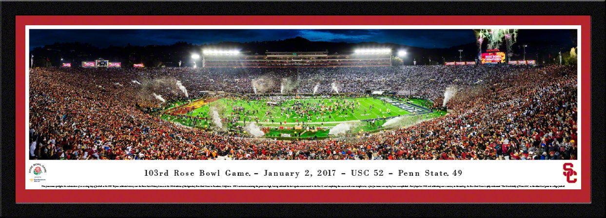 USC Trojans - 2017 Rose Bowl Champions - Blakeway Panoramas College Sports Posters with Select Frame